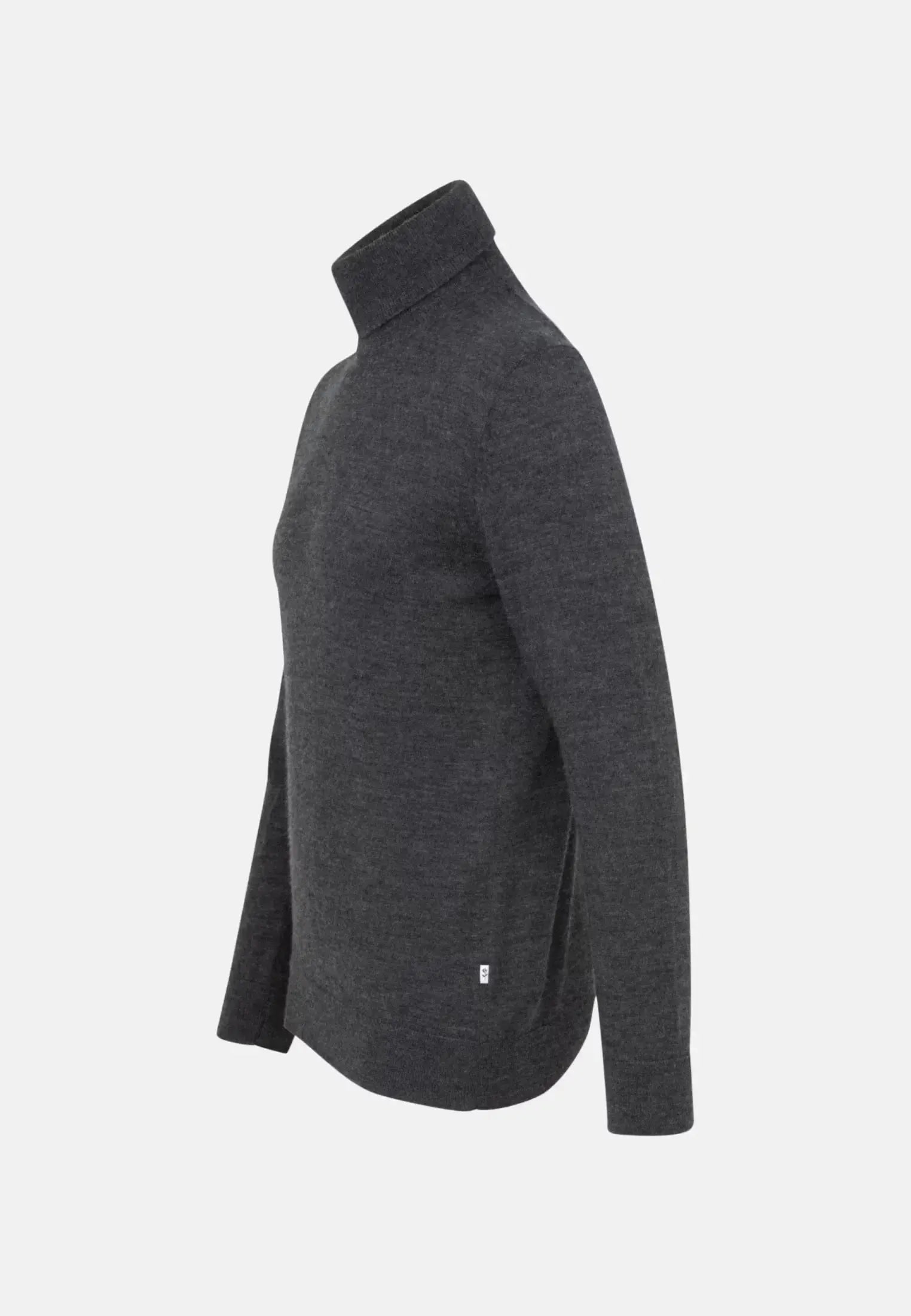 Merino Wool Roll Neck Knit Grey-seidensticker uk