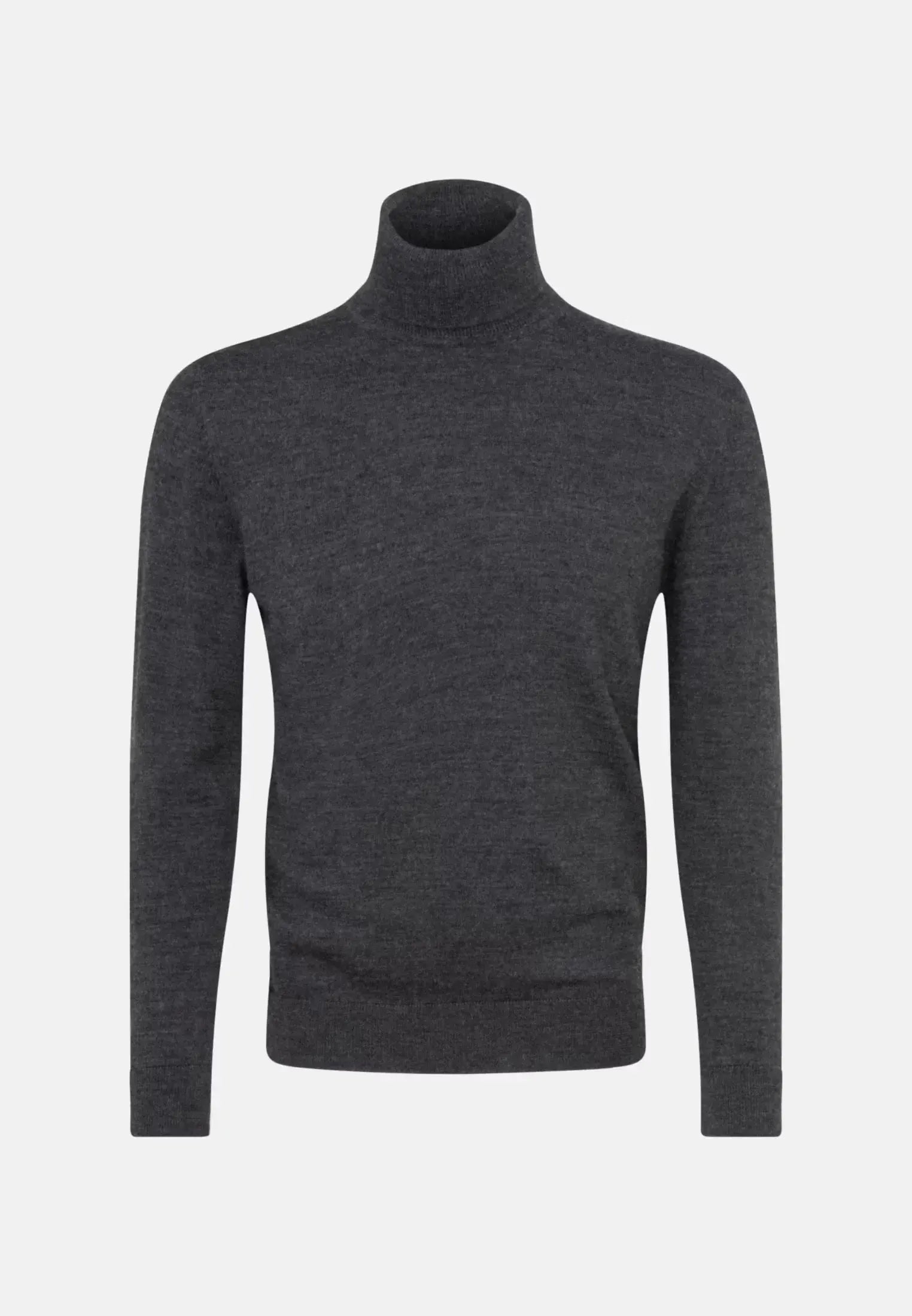 Merino Wool Roll Neck Knit Grey-seidensticker uk