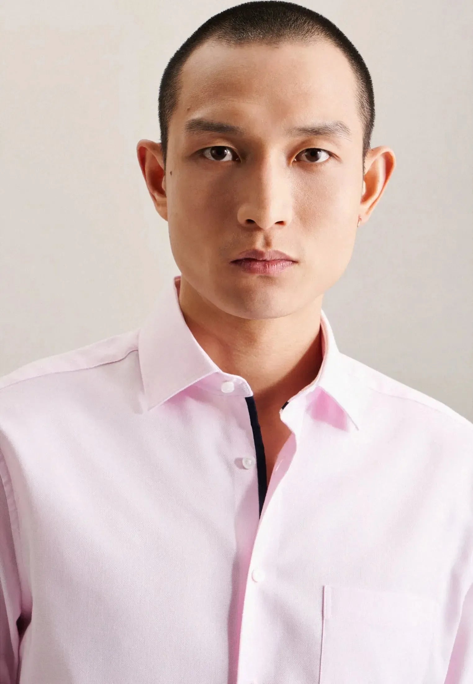 Regular Fit Business Kent Patch Structured Business Shirt Pink-seidensticker uk