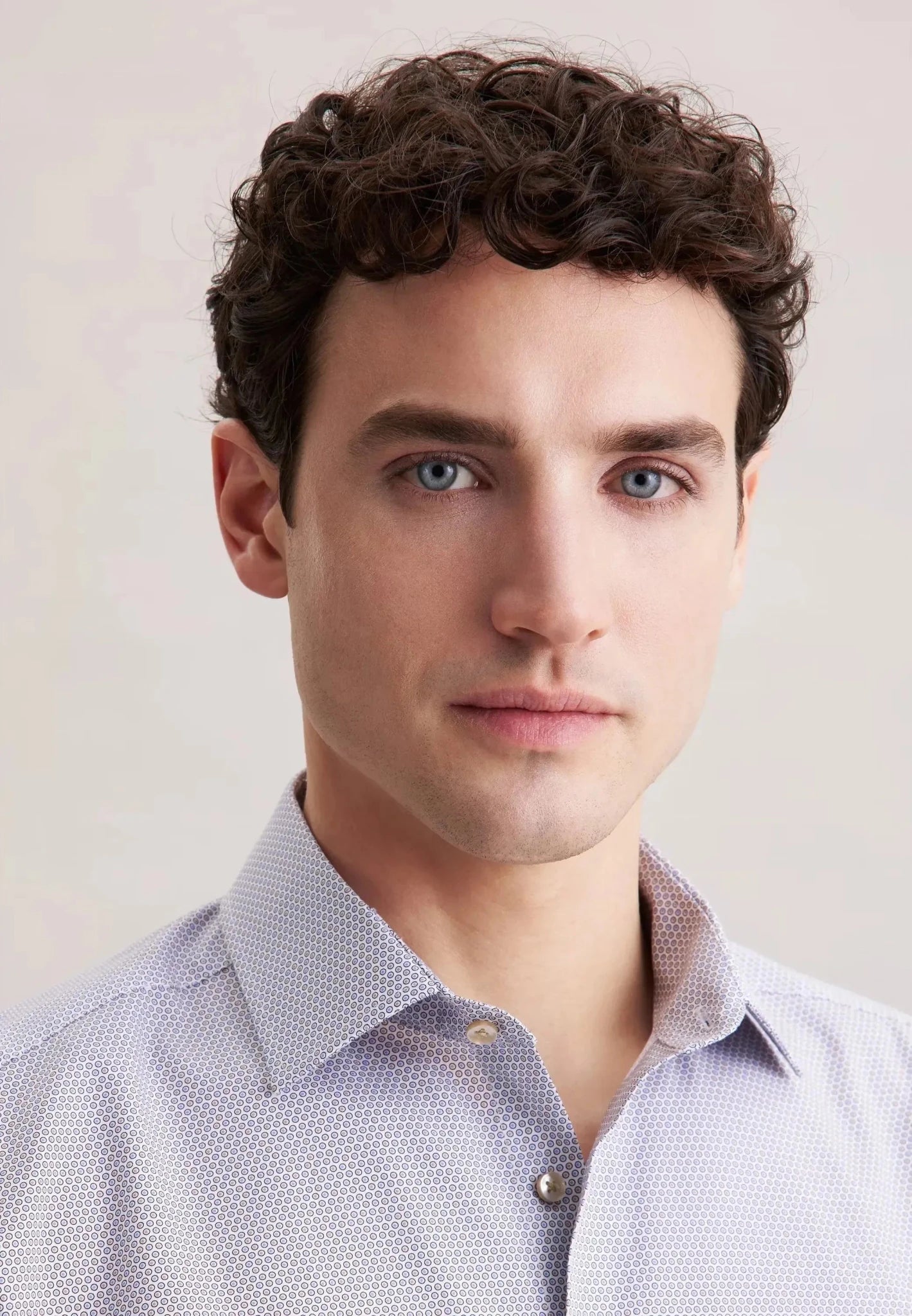 Seidensticker Regular Fit Business Kent Print Pattern Business Shirt Beige - 01.646460-06-37 - seidensticker.co.uk