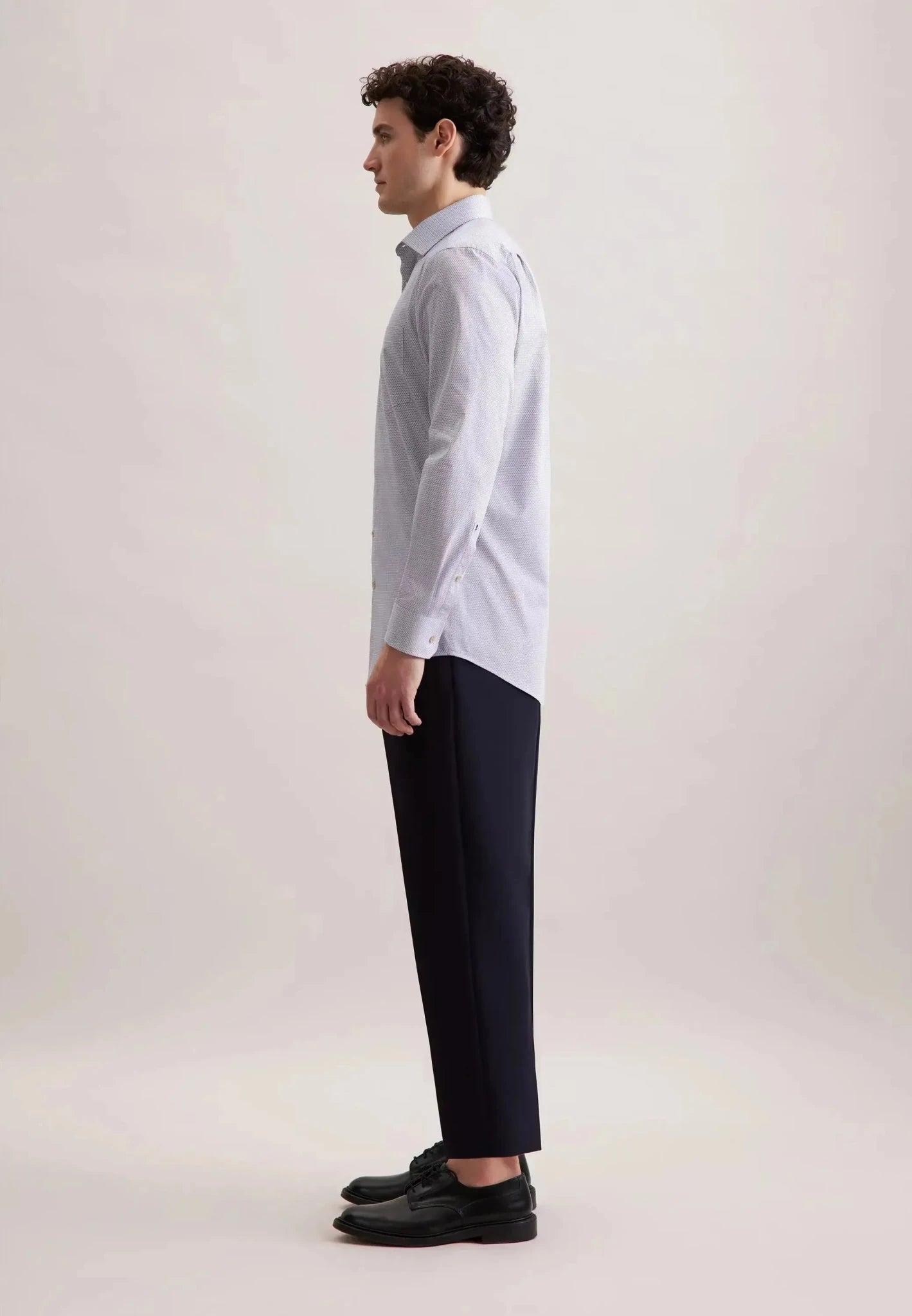 Seidensticker Regular Fit Business Kent Print Pattern Business Shirt Beige - 01.646460-06-37 - seidensticker.co.uk