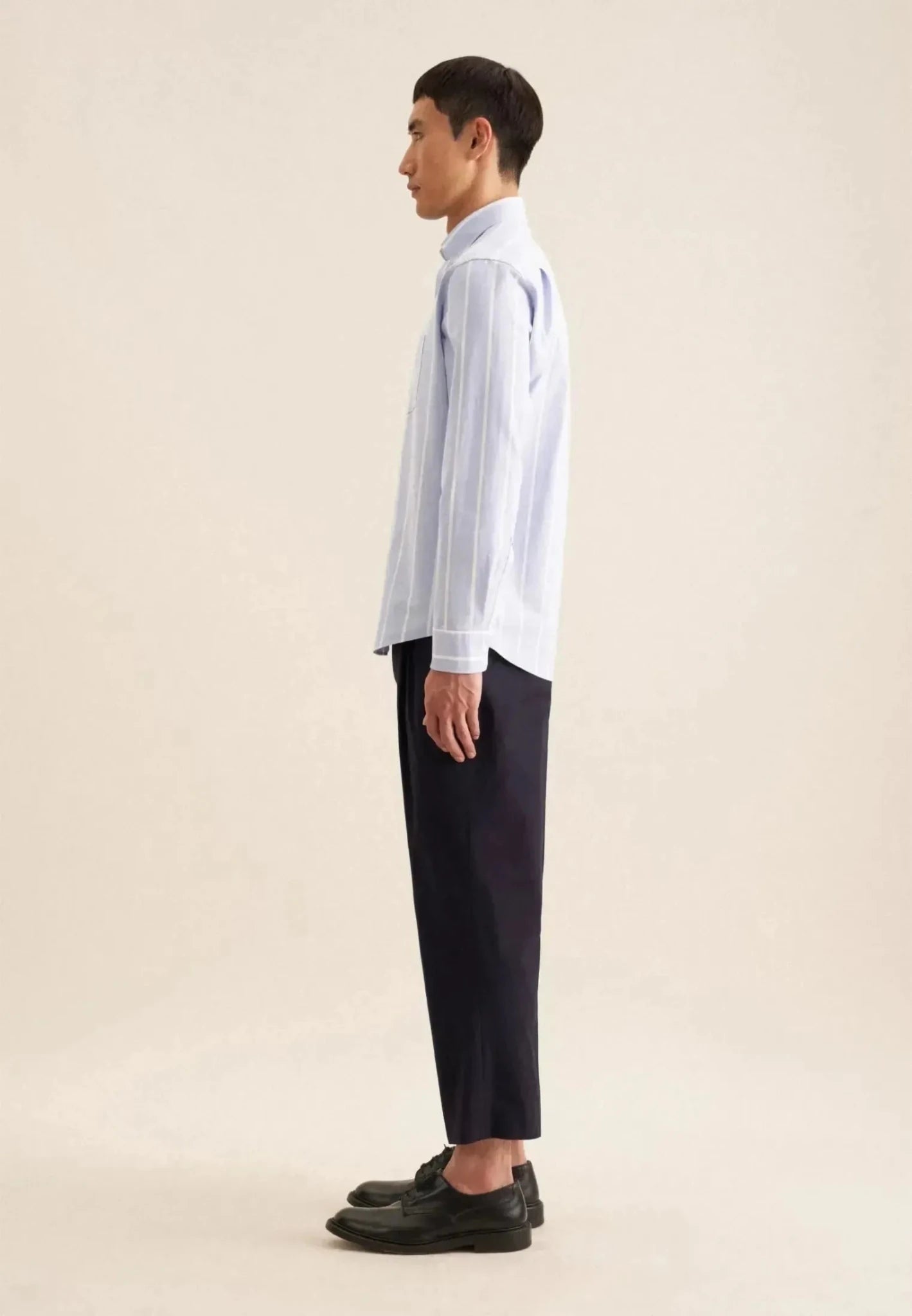 Seidensticker Regular Fit Button Down Striped Oxford Shirt Light Blue - 01.146732-13-38 - seidensticker.co.uk