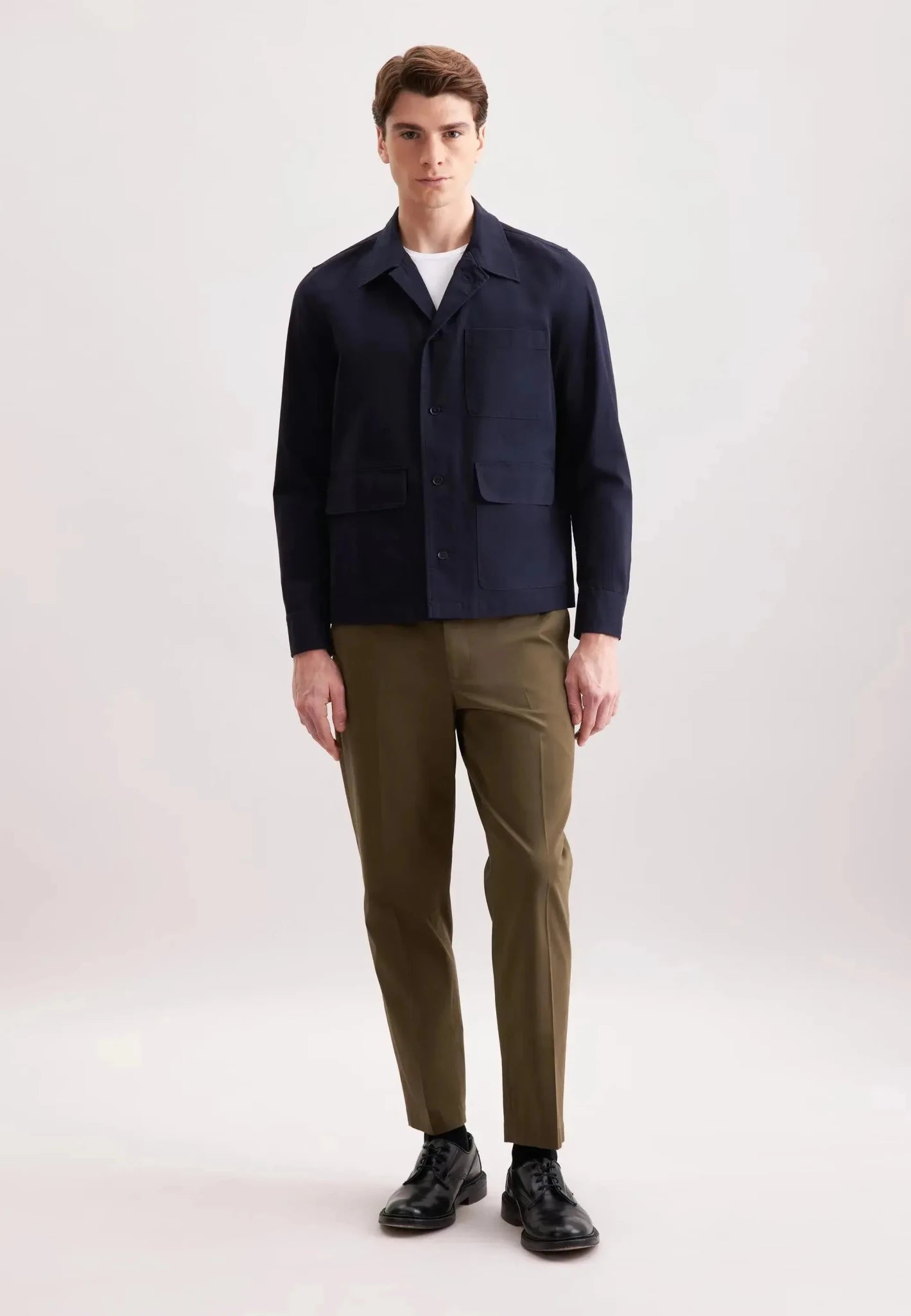 Seidensticker Regular Fit Cotton Twill Casual Lapel Jacket Dark Blue - 01.845677-19-S - seidensticker.co.uk