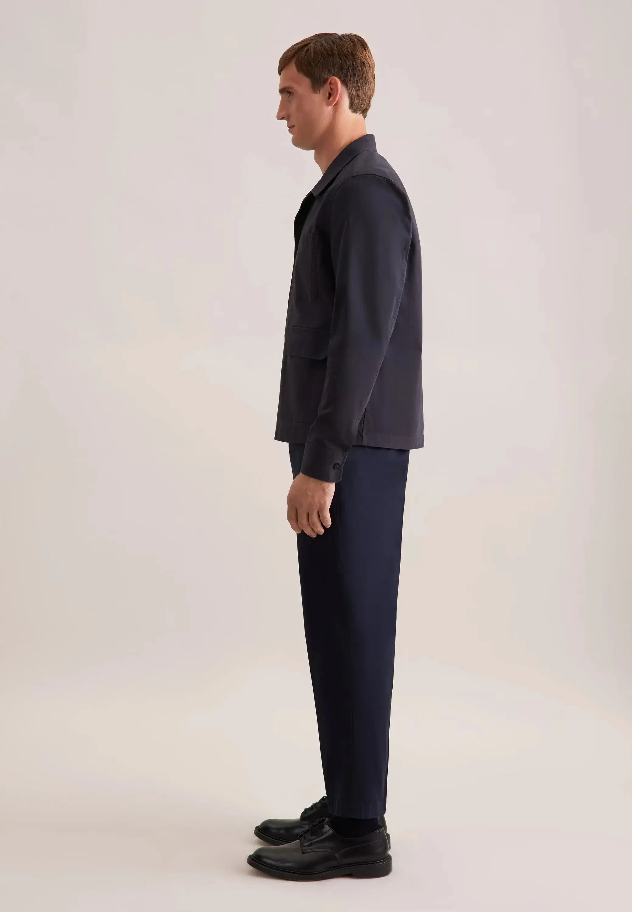 Regular Fit Cotton Twill Casual Lapel Jacket Grey-seidensticker uk