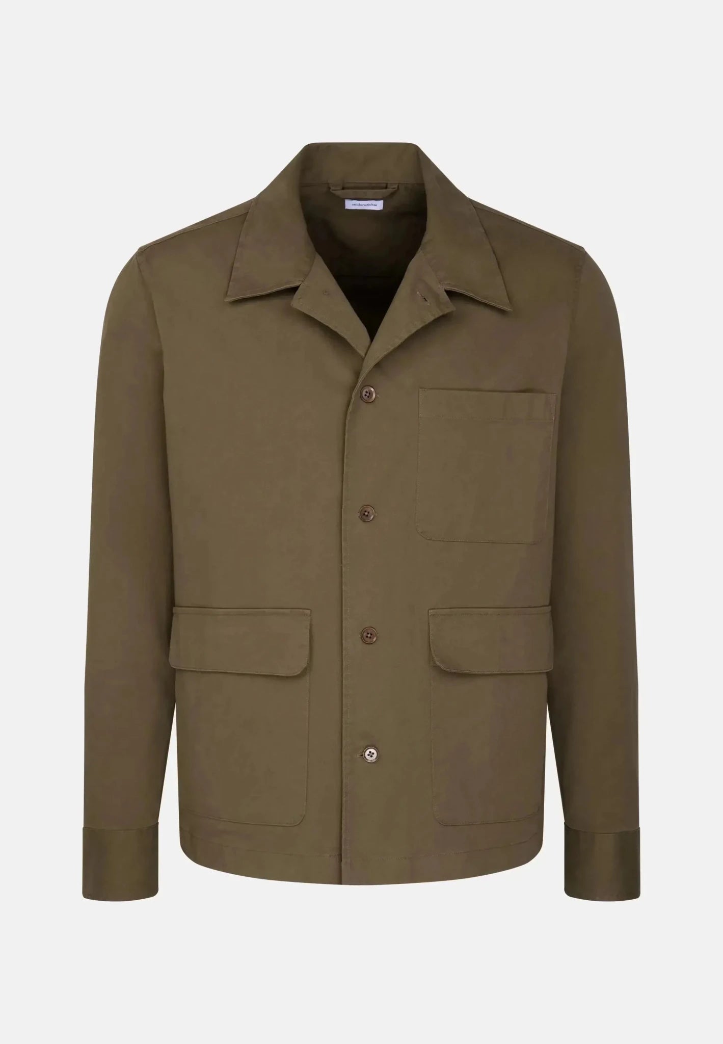 Seidensticker Regular Fit Cotton Twill Casual Lapel Jacket Olive - 01.845677-77-S - seidensticker.co.uk