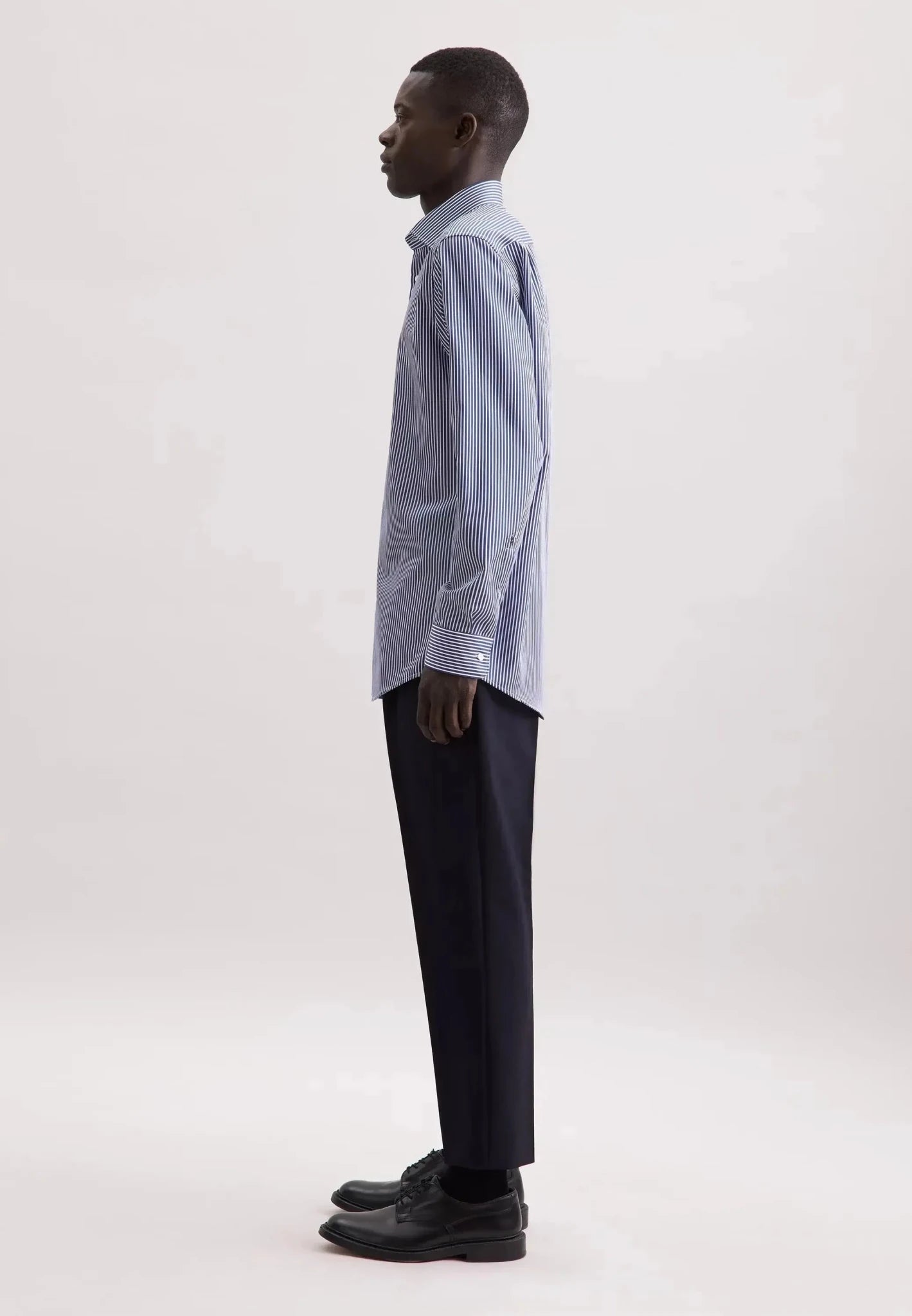 Seidensticker Regular Fit Easy Iron New Kent Striped Business Shirt Dark Blue - 01.849310-16-38 - seidensticker.co.uk