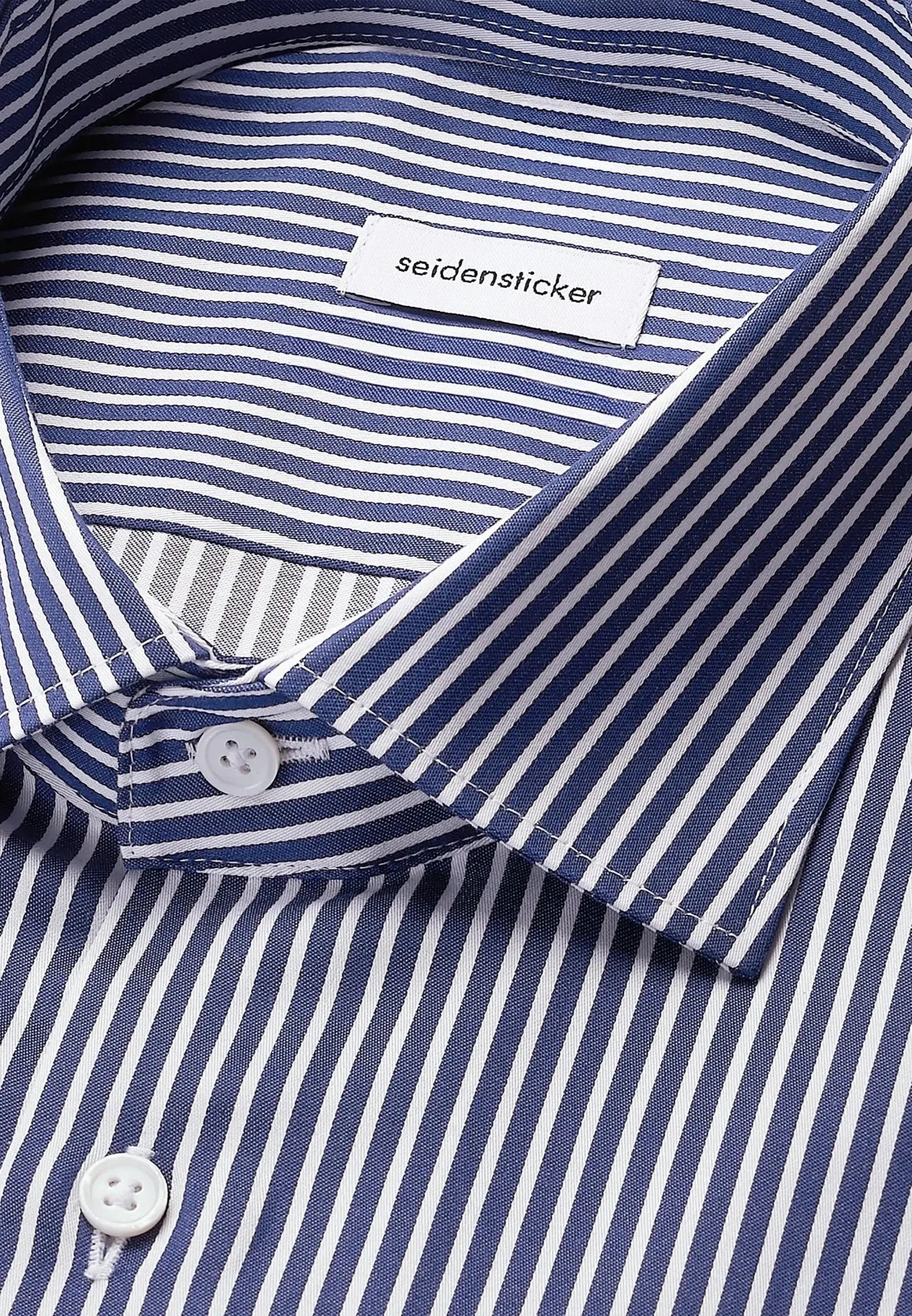 Seidensticker Regular Fit Easy Iron New Kent Striped Business Shirt Dark Blue - 01.849310-16-38 - seidensticker.co.uk