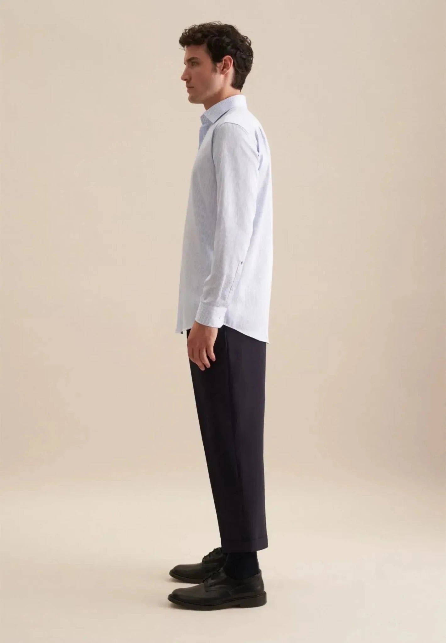 Seidensticker Regular Fit Easy Iron New Kent Striped Business Shirt Light Blue - 01.145080-11-38 - seidensticker.co.uk