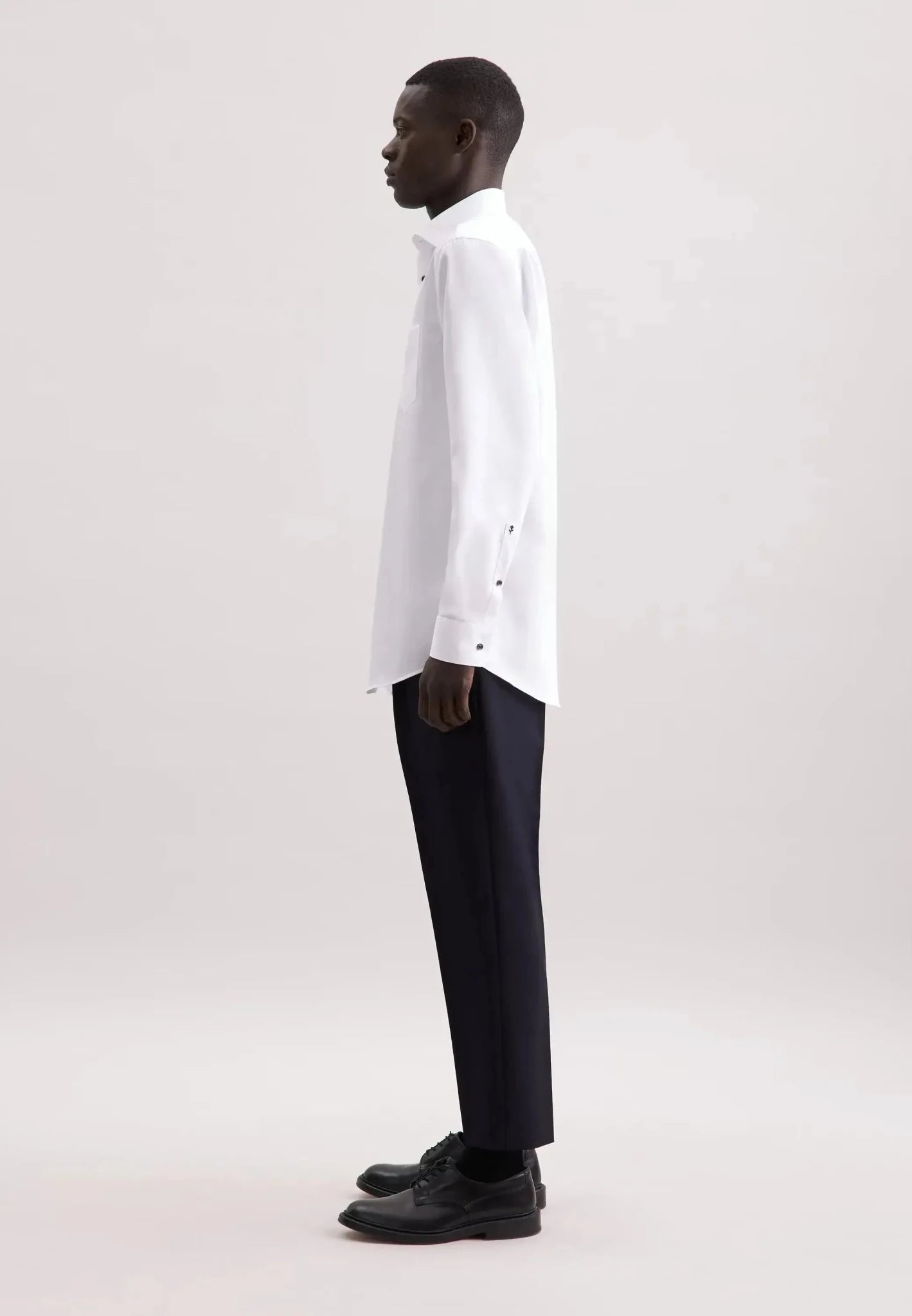 Seidensticker Regular Fit No Iron Contrast Kent Collar Business Shirt White - 01.845538-01-38 - seidensticker.co.uk