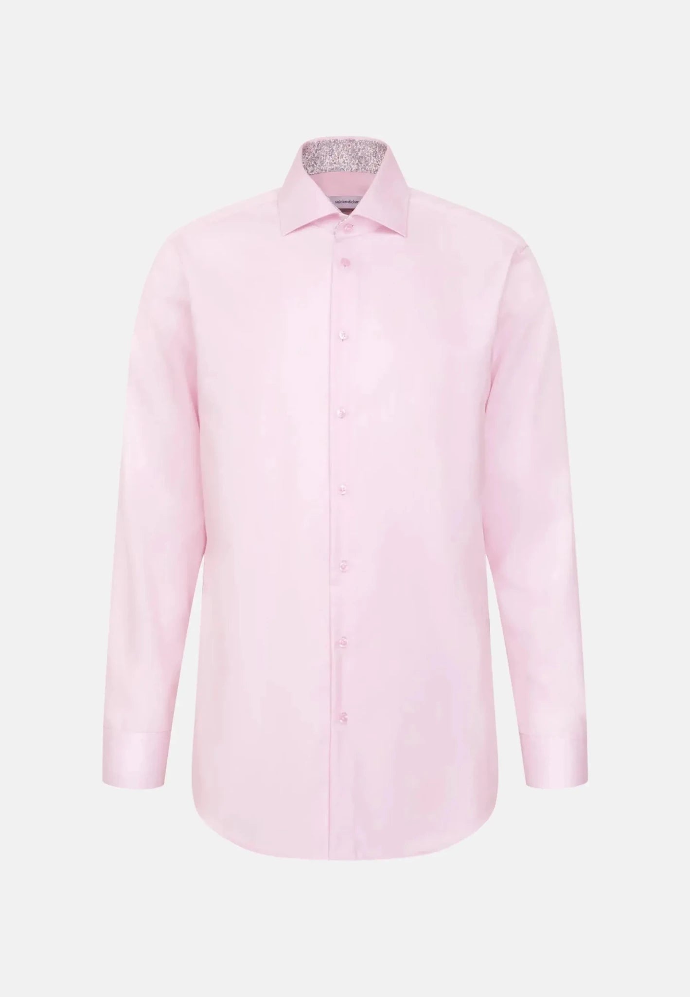Seidensticker Regular Fit No Iron Contrast Patched Kent Collar Business Shirt Pink - 01.845535-42-38 - seidensticker.co.uk