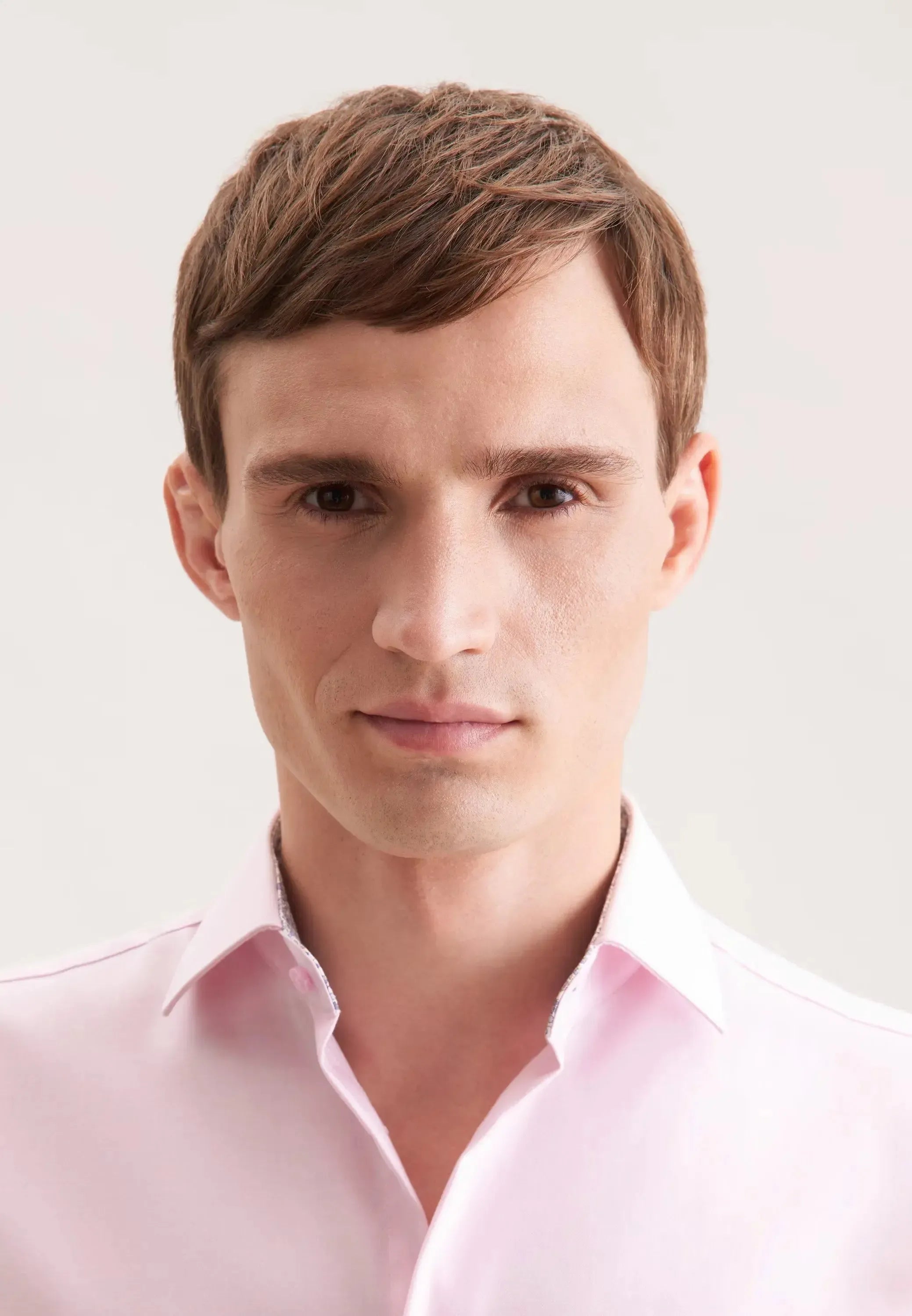 Regular Fit No Iron Contrast Patched Kent Collar Business Shirt Pink-seidensticker uk