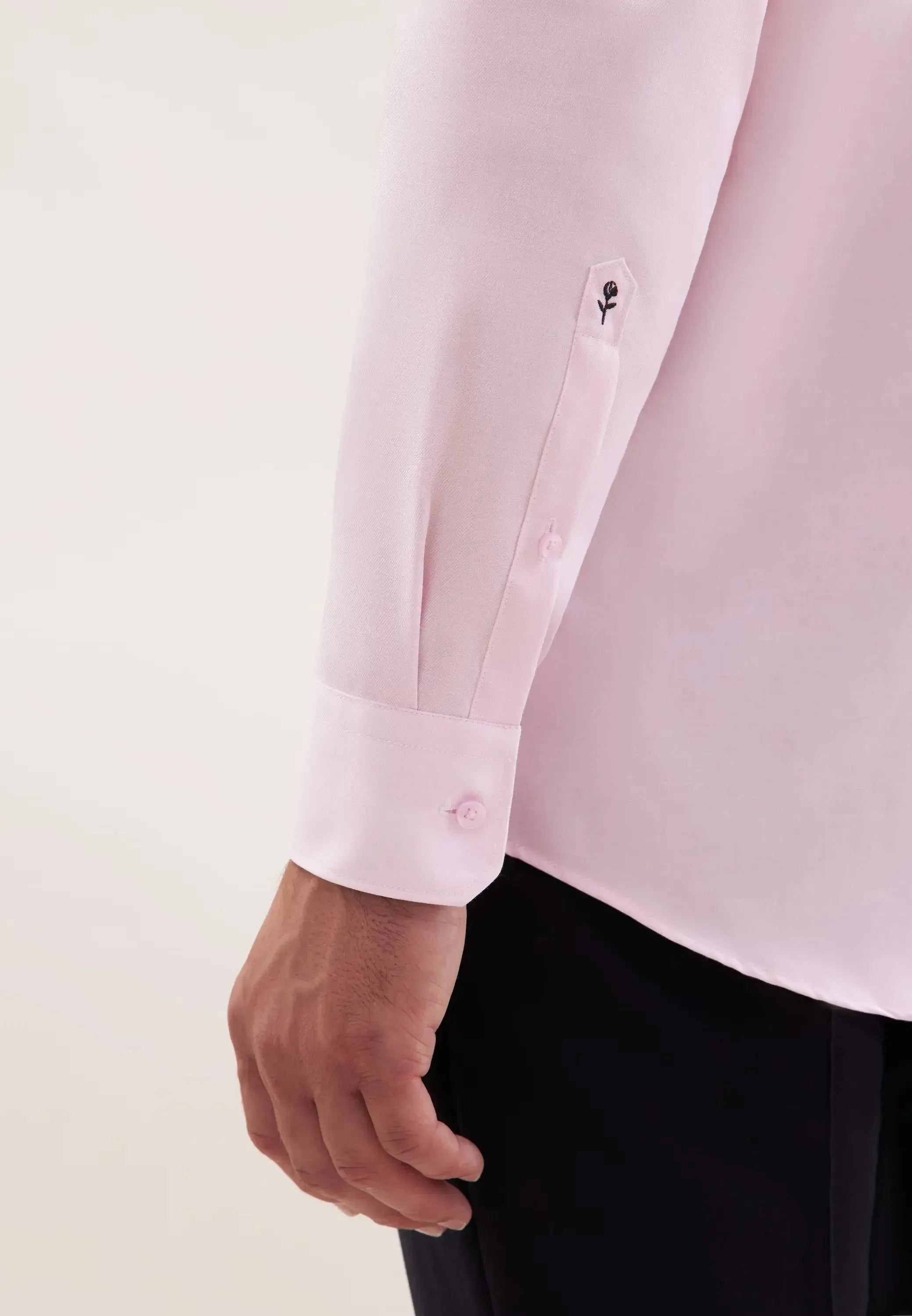 Regular Fit No Iron Contrast Patched Kent Collar Business Shirt Pink-seidensticker uk