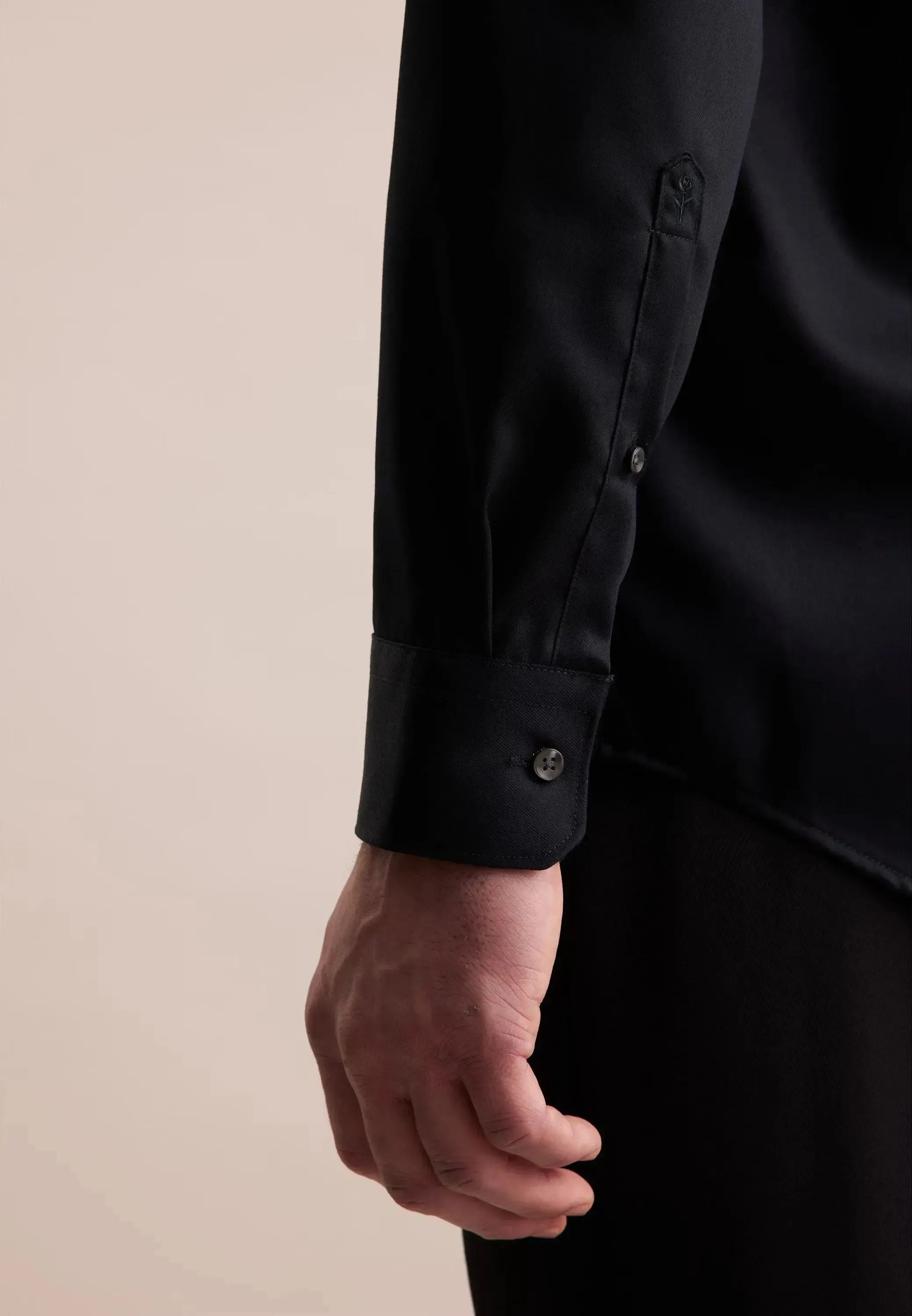 Regular Fit No Iron New Kent Business Shirt Black-seidensticker uk
