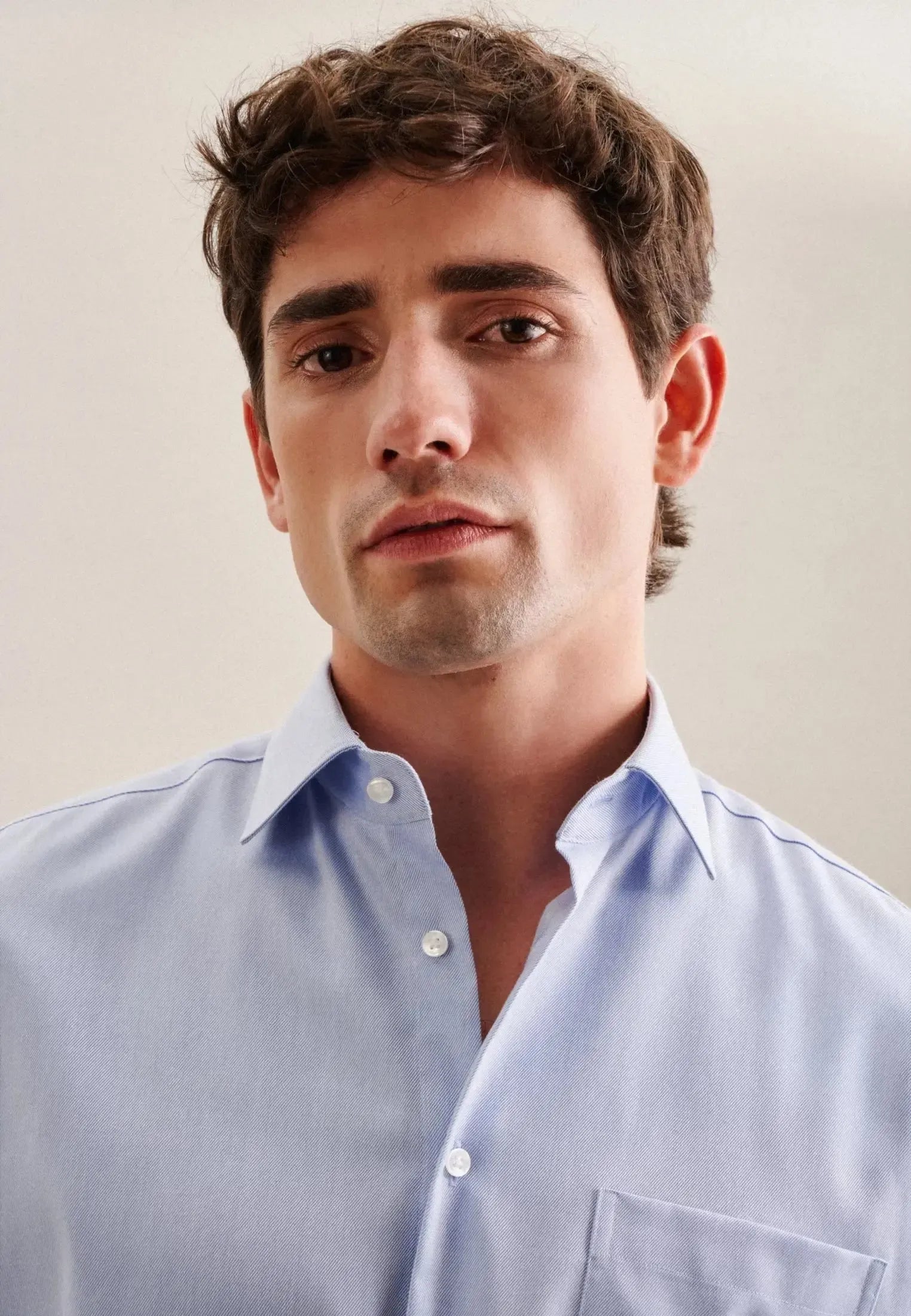 Regular Fit No Iron New Kent Business Shirt Light Blue-seidensticker uk