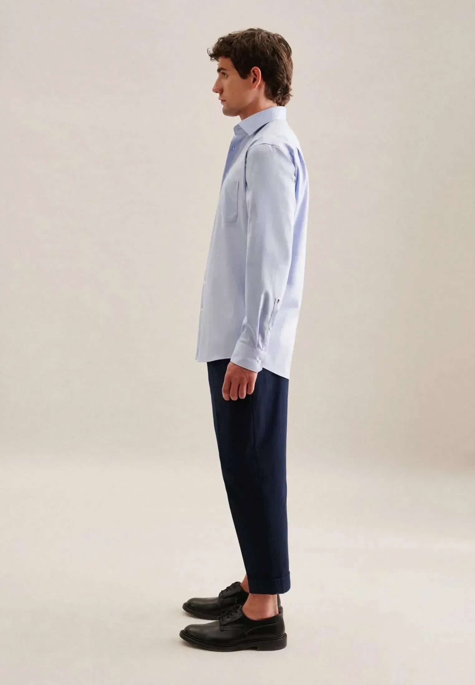 Regular Fit No Iron New Kent Business Shirt Light Blue-seidensticker uk