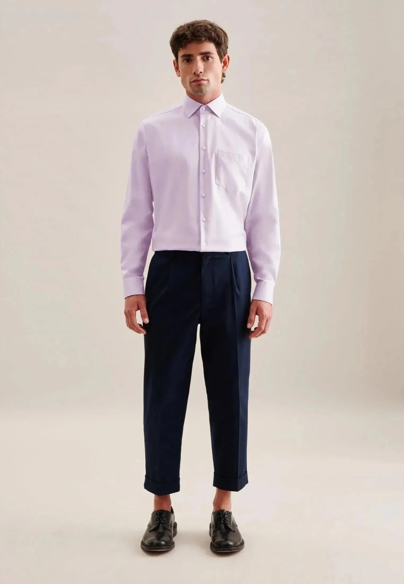 Seidensticker Regular Fit No Iron New Kent Business Shirt Light Purple - 01.143510-82-38 - seidensticker.co.uk