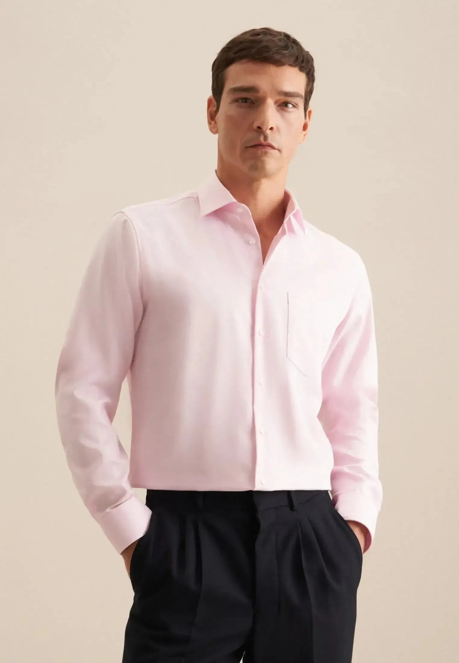 Regular Fit No Iron New Kent Business Shirt Pink-seidensticker uk