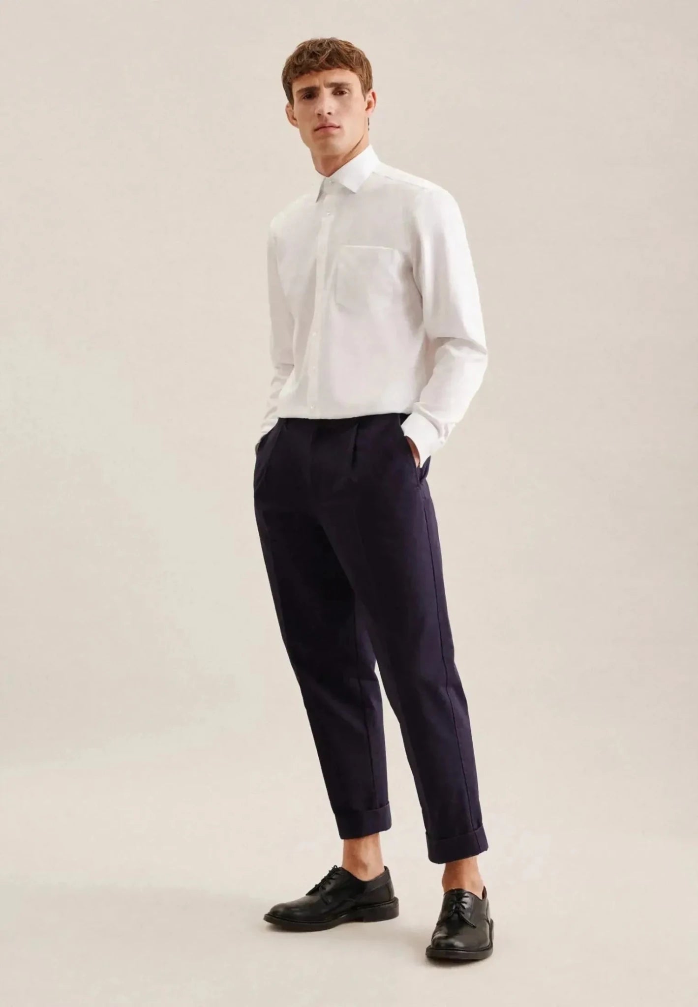 Seidensticker Regular Fit No Iron New Kent Business Shirt White - 01.143510-01-38 - seidensticker.co.uk