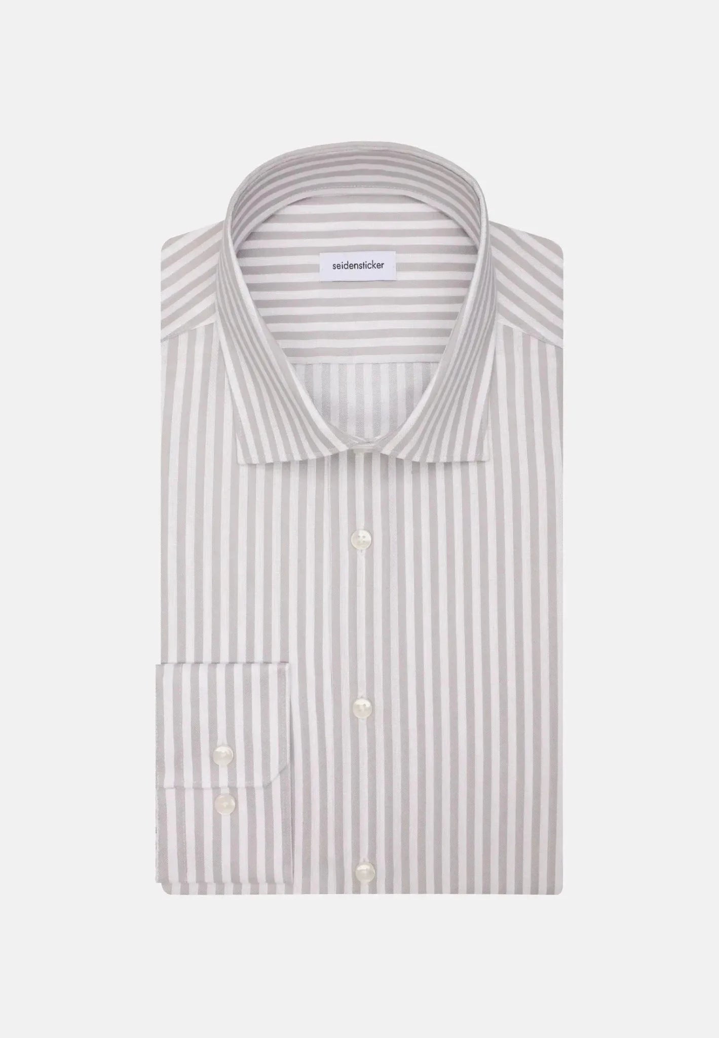 Seidensticker UK - Regular Fit No Iron New Kent Striped Business Shirt Grey - 01.143550-33-38