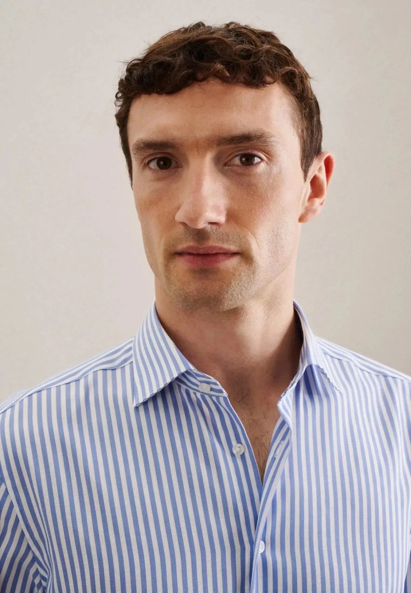 Seidensticker Regular Fit No Iron New Kent Striped Business Shirt Light Blue - 01.143550-13-38 - seidensticker.co.uk