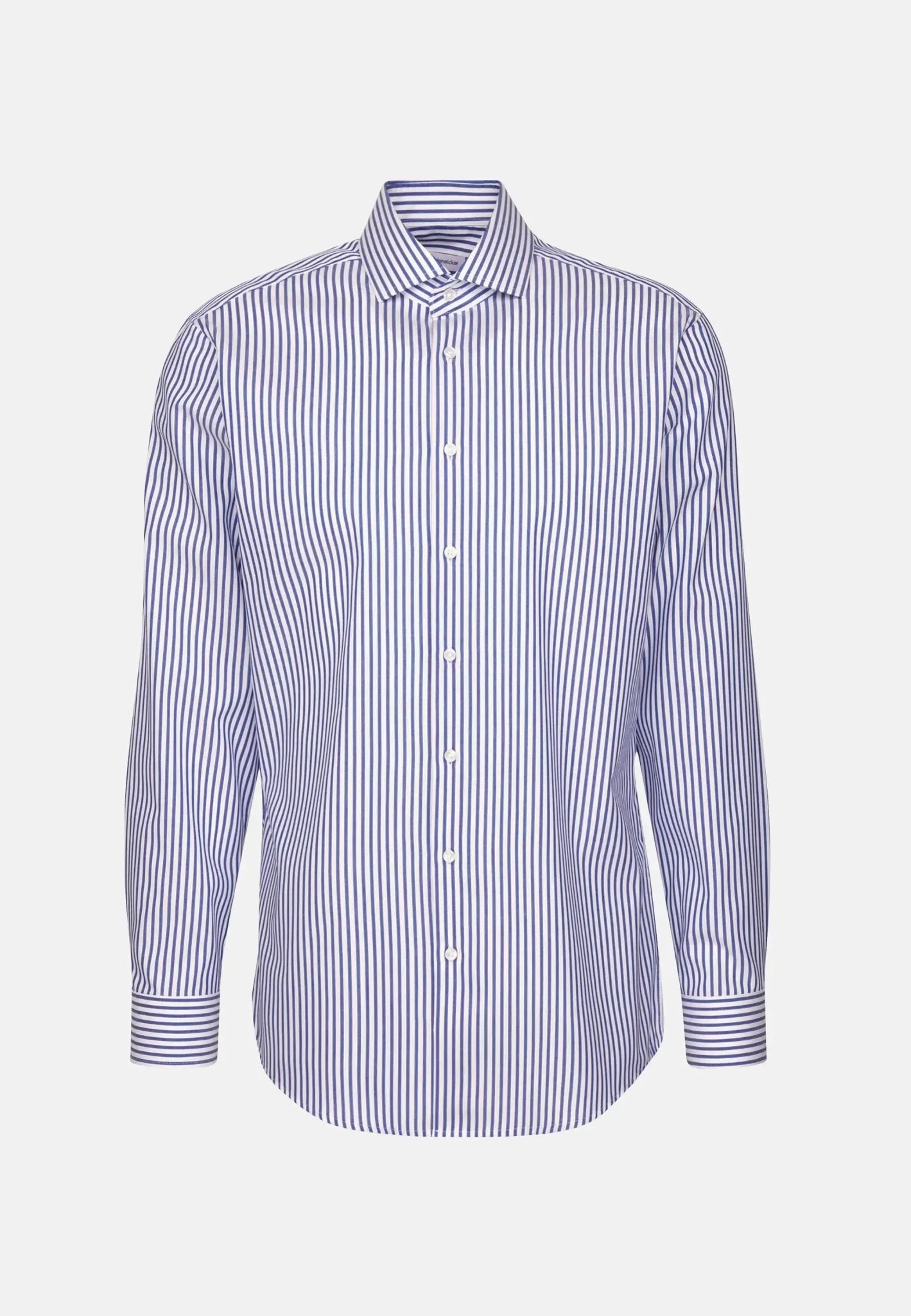 Seidensticker Regular Fit No Iron Spread Kent Structured Stripe Business Shirt Mid Blue - 01.146167-15-38 - seidensticker.co.uk