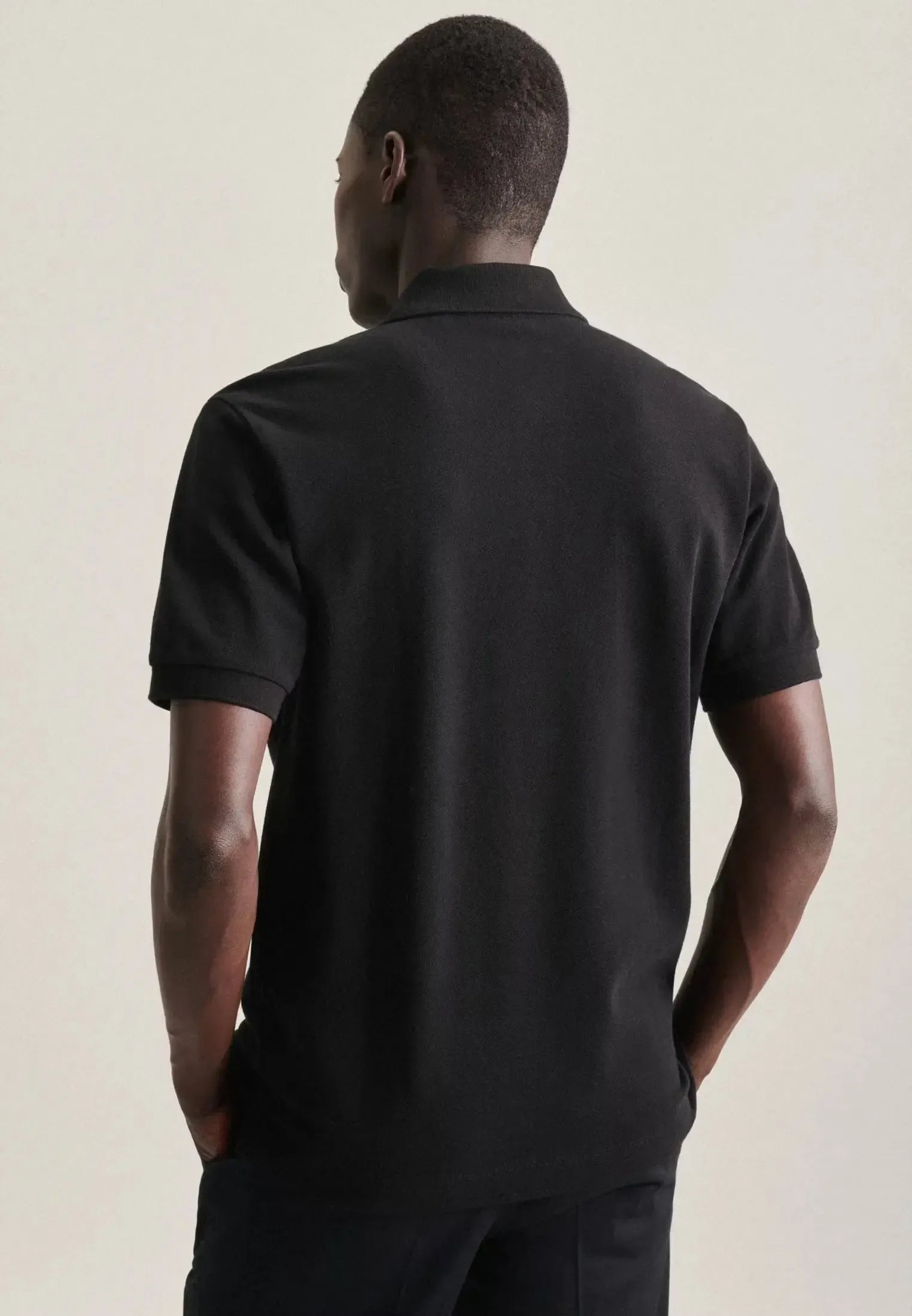Regular Fit Pique Polo Shirt Black-seidensticker uk