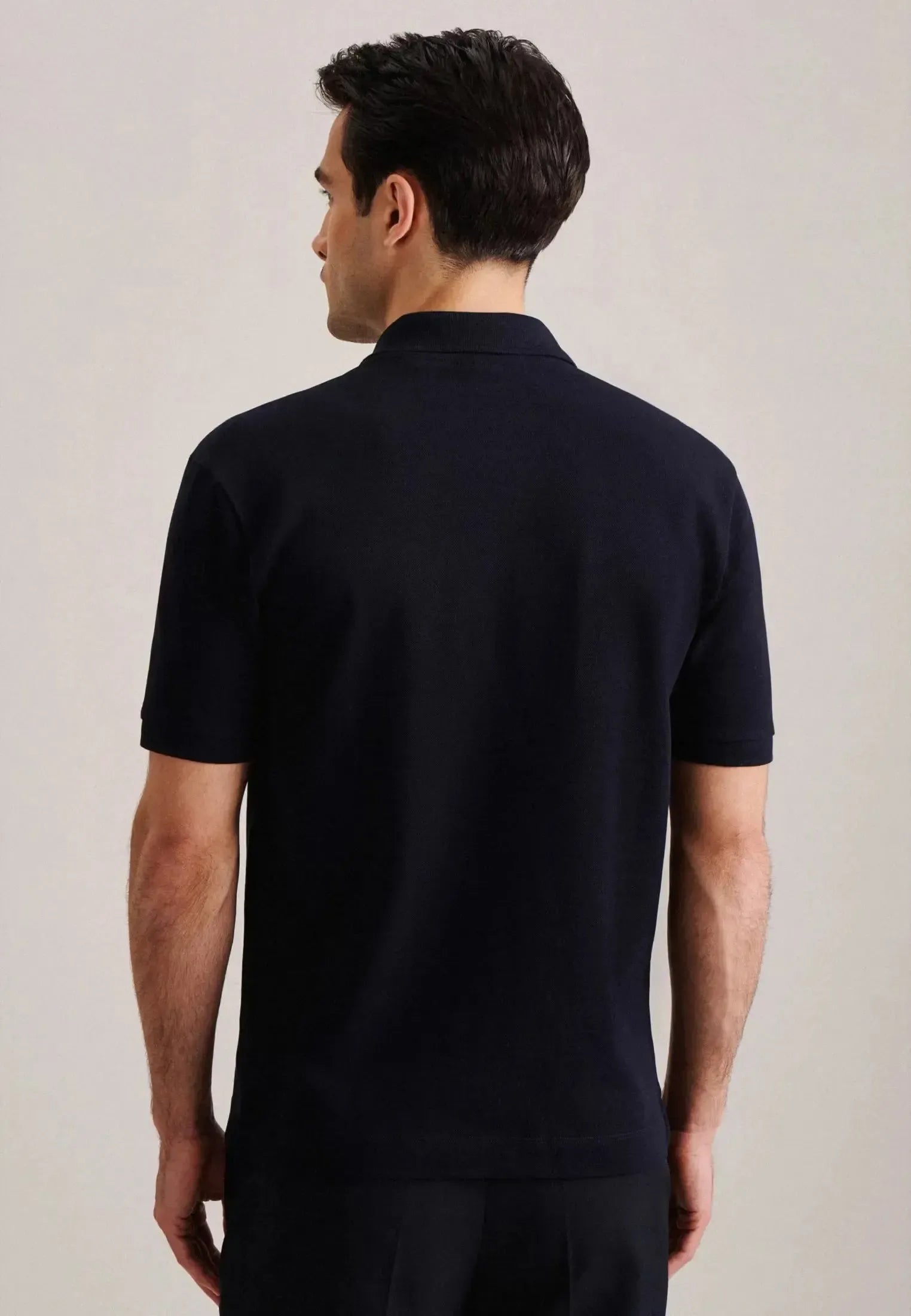 Regular Fit Pique Polo Shirt Dark Blue-seidensticker uk