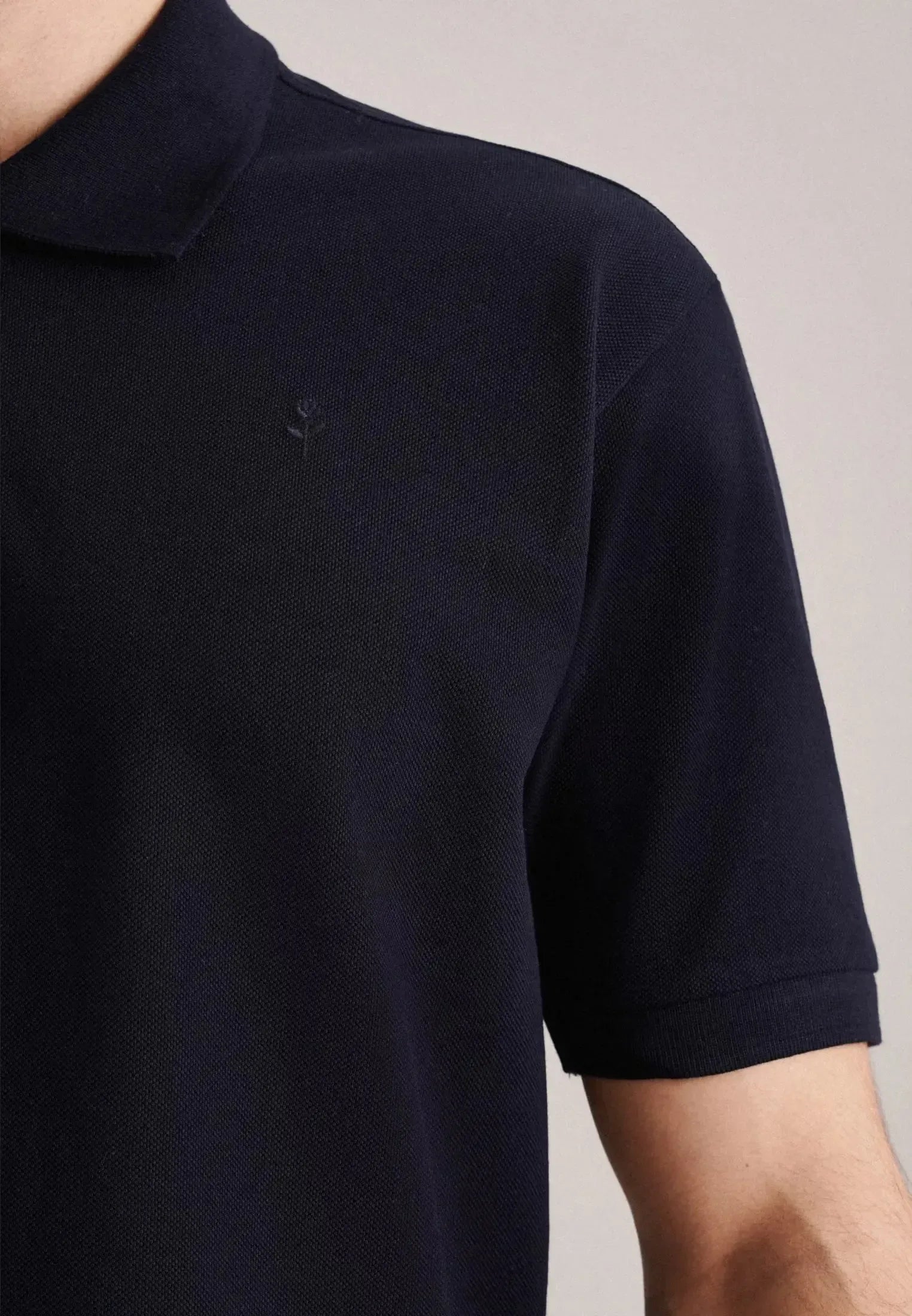 Regular Fit Pique Polo Shirt Dark Blue-seidensticker uk