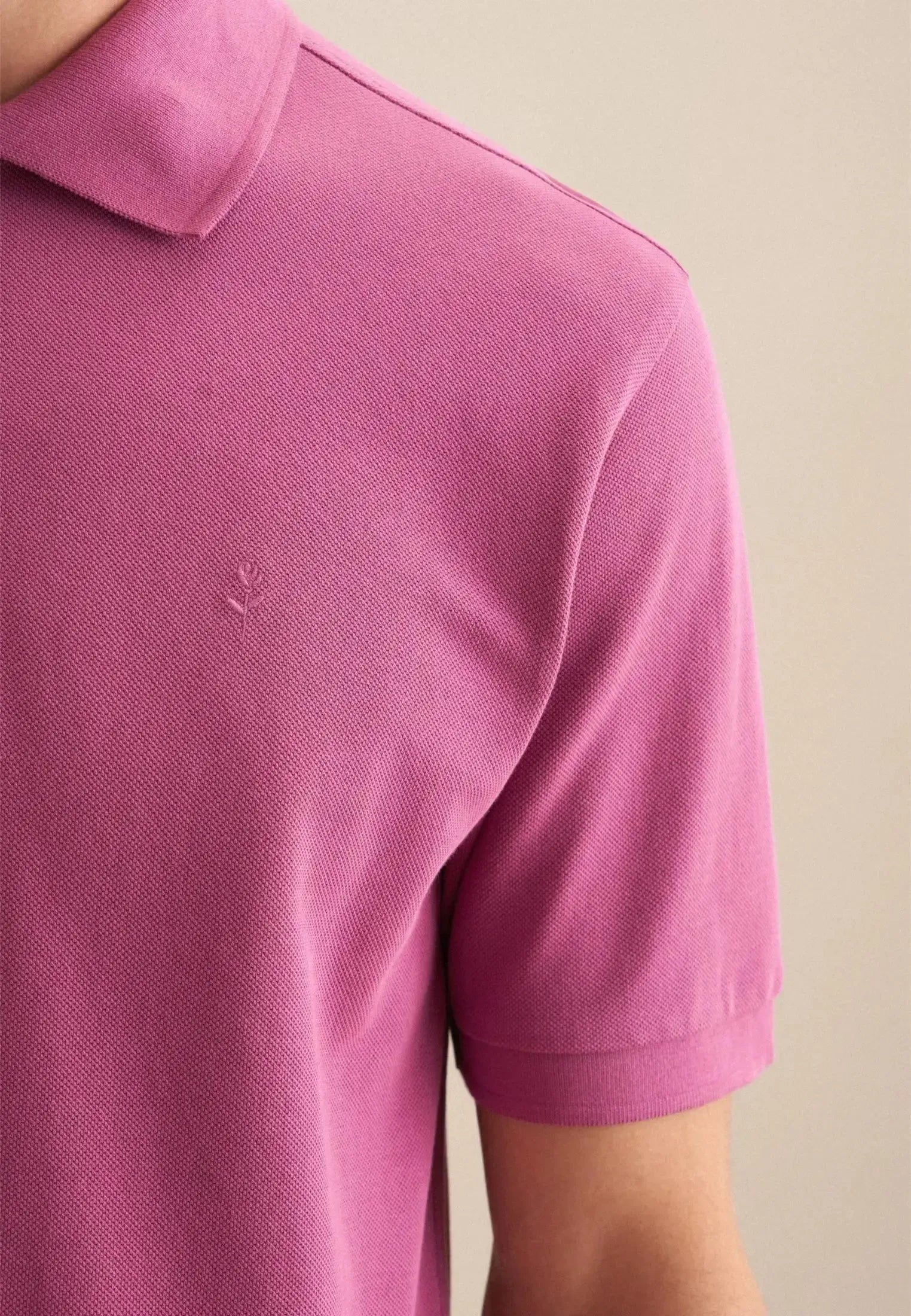 Regular Fit Pique Polo Shirt Dark Pink-seidensticker uk