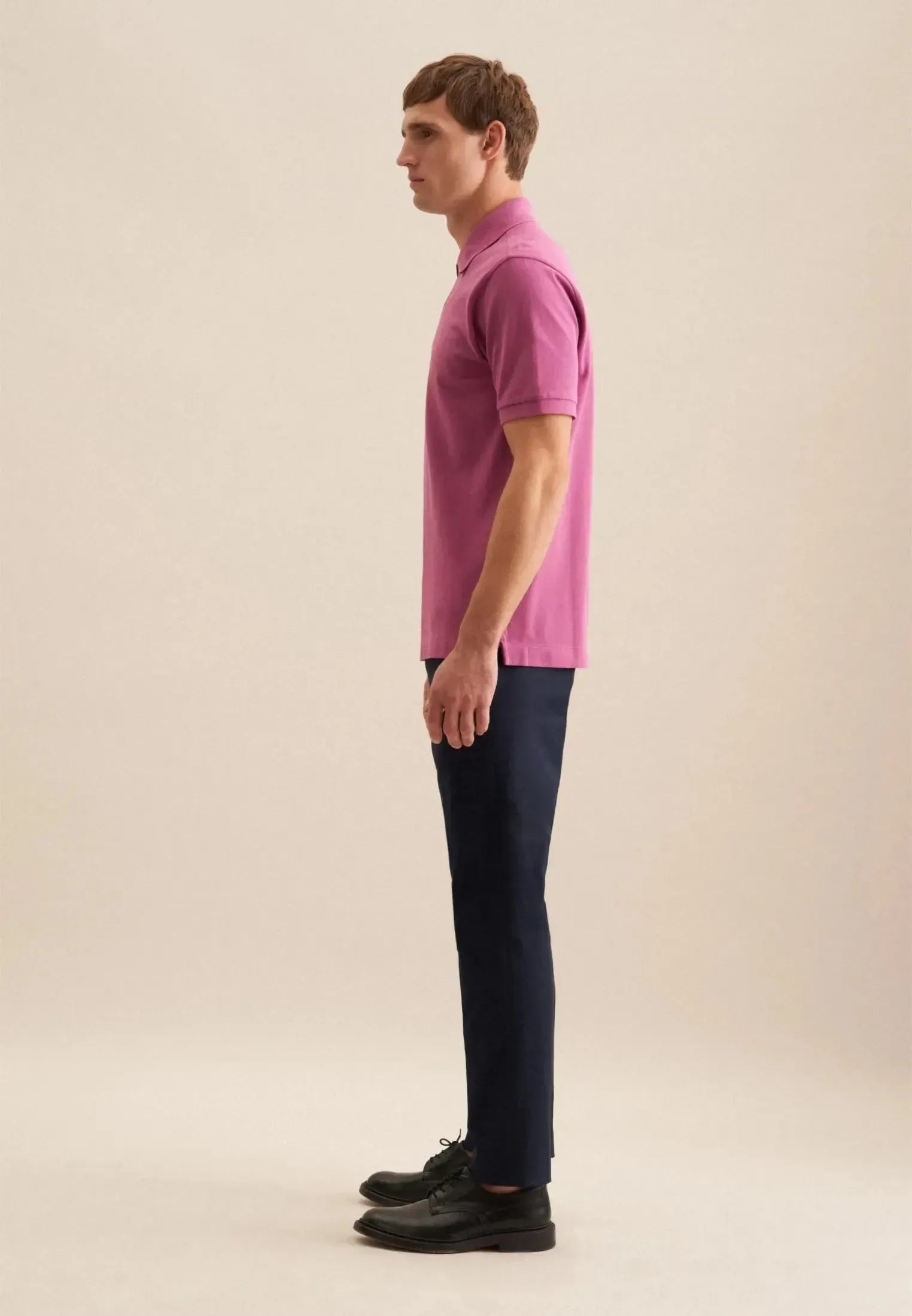 Regular Fit Pique Polo Shirt Dark Pink-seidensticker uk