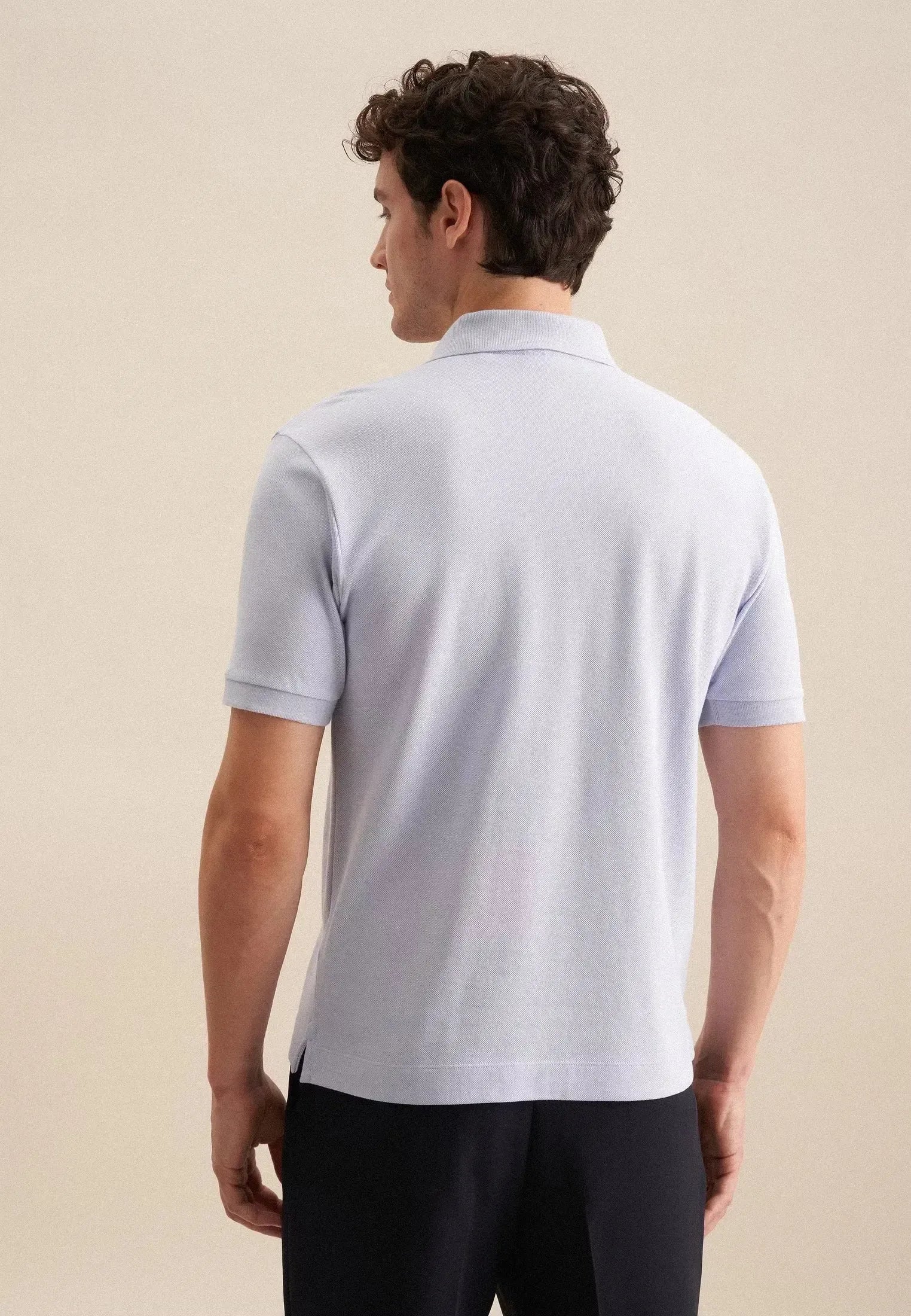 Regular Fit Pique Polo Shirt Light Blue-seidensticker uk