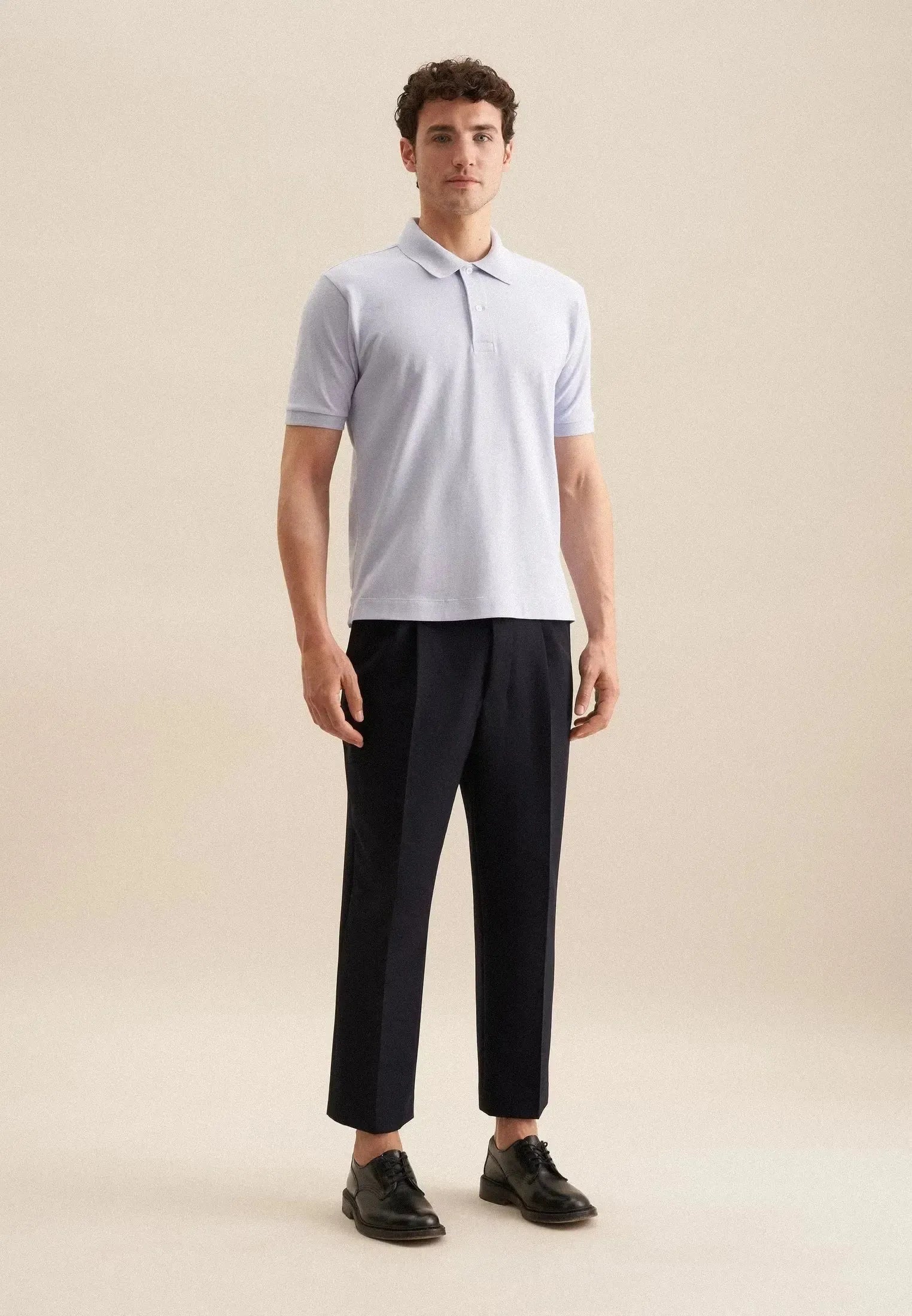 Regular Fit Pique Polo Shirt Light Blue-seidensticker uk