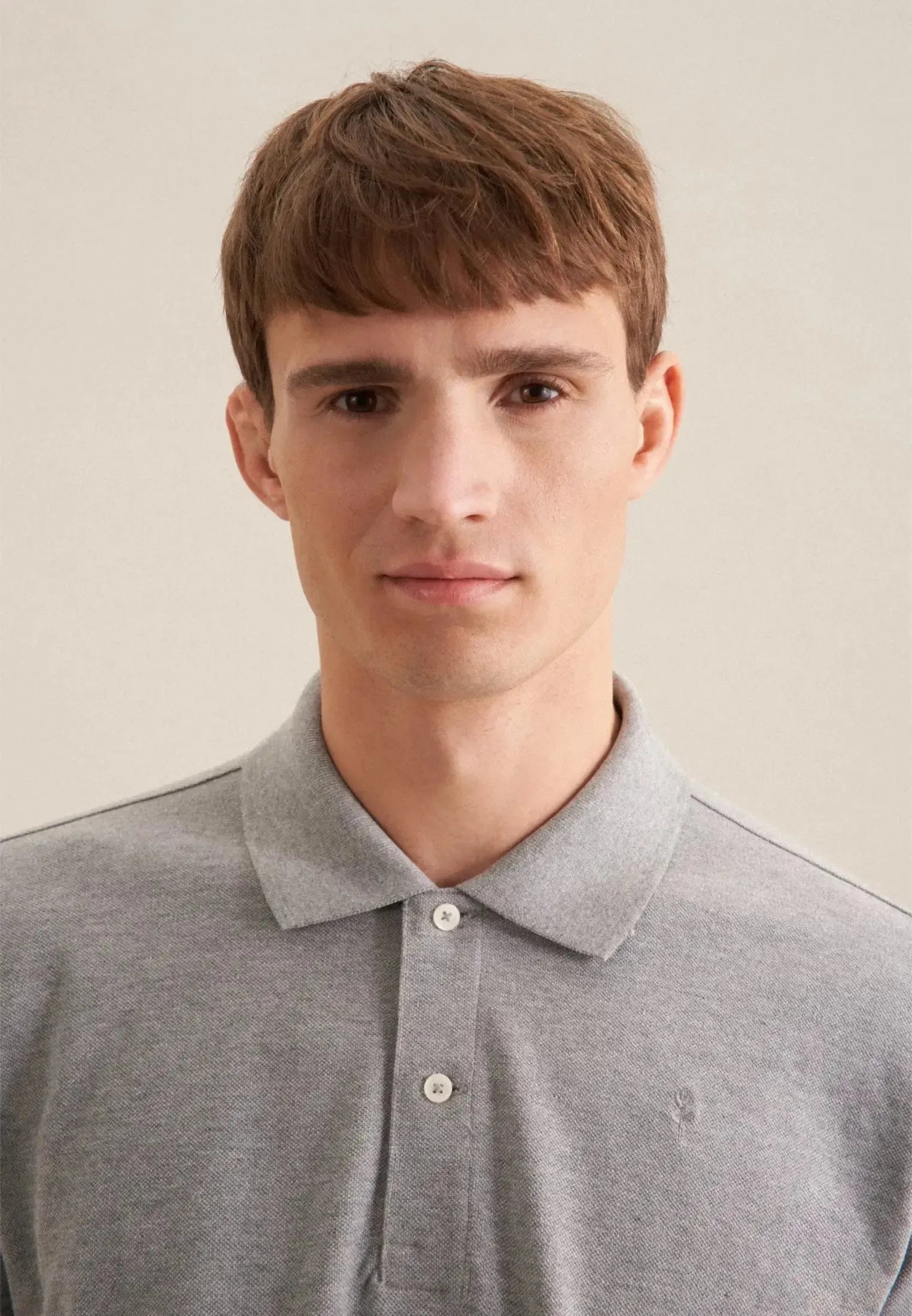 Regular Fit Pique Polo Shirt Light Grey-seidensticker uk
