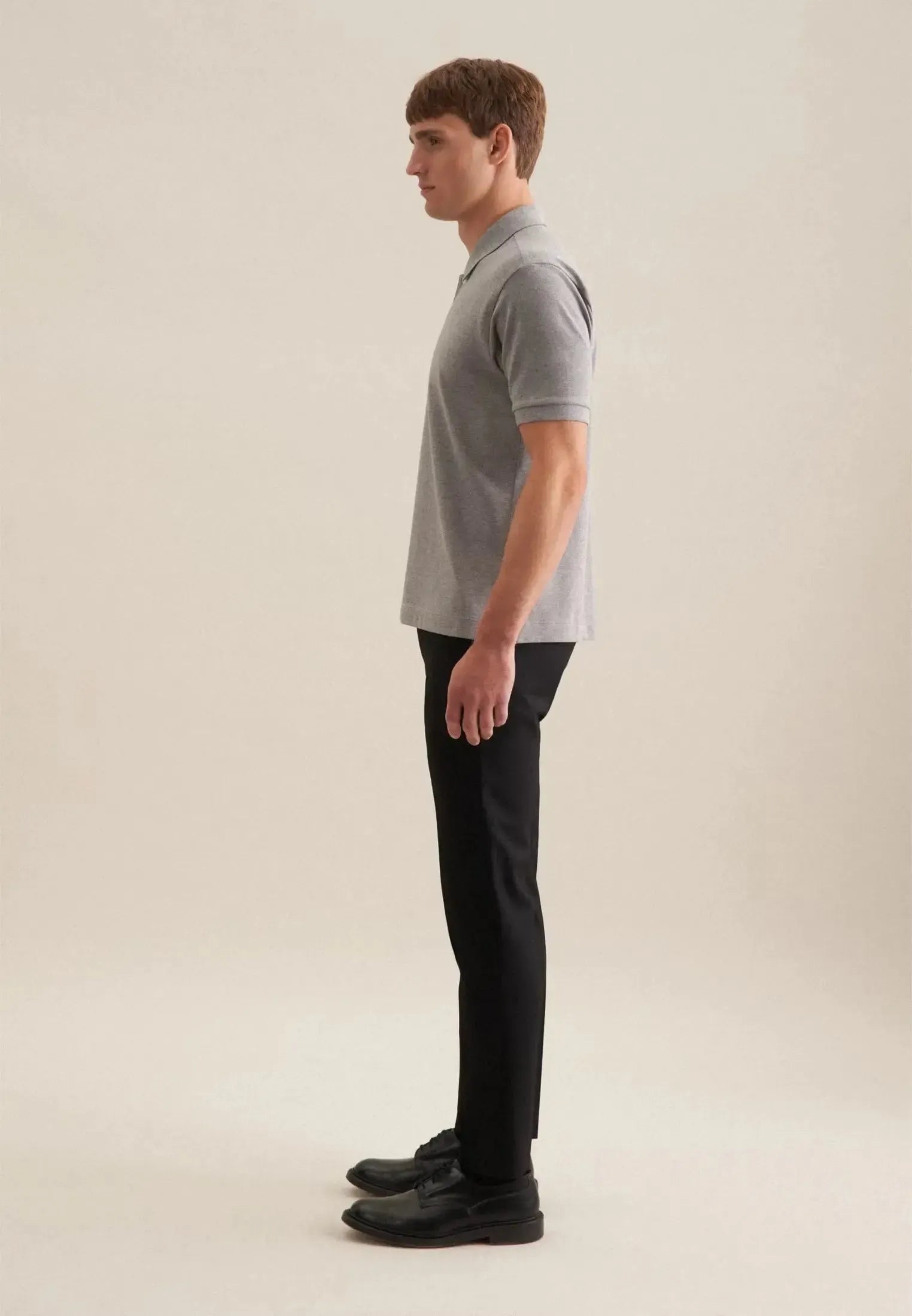 Regular Fit Pique Polo Shirt Light Grey-seidensticker uk