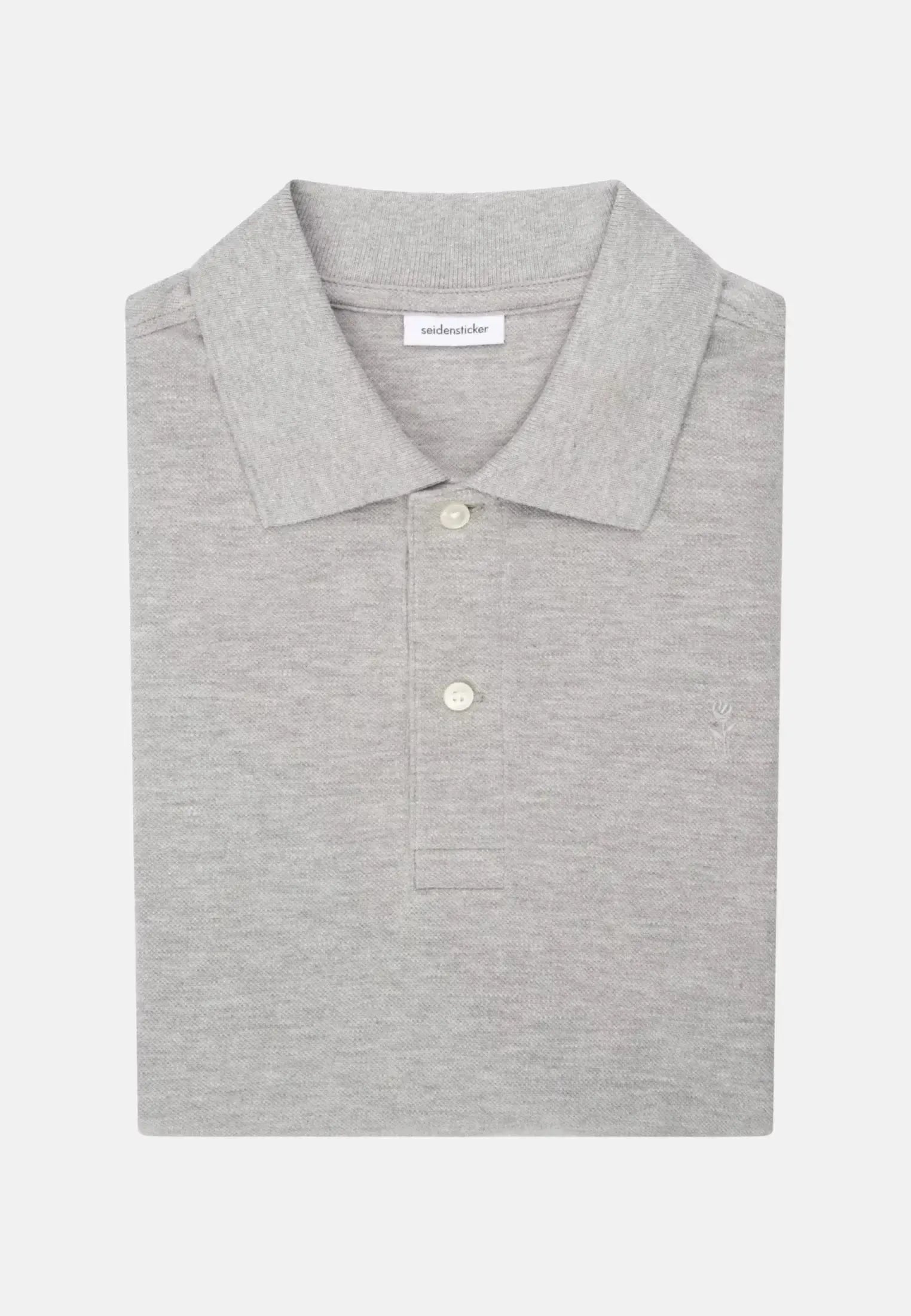 Regular Fit Pique Polo Shirt Light Grey-seidensticker uk