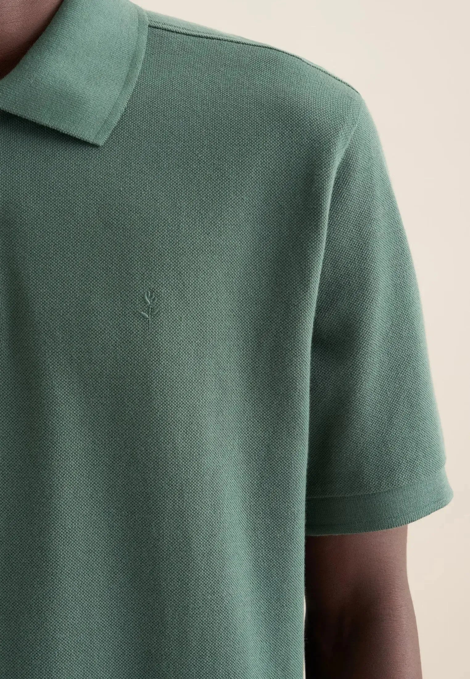 Regular Fit Pique Polo Shirt Mid Green-seidensticker uk
