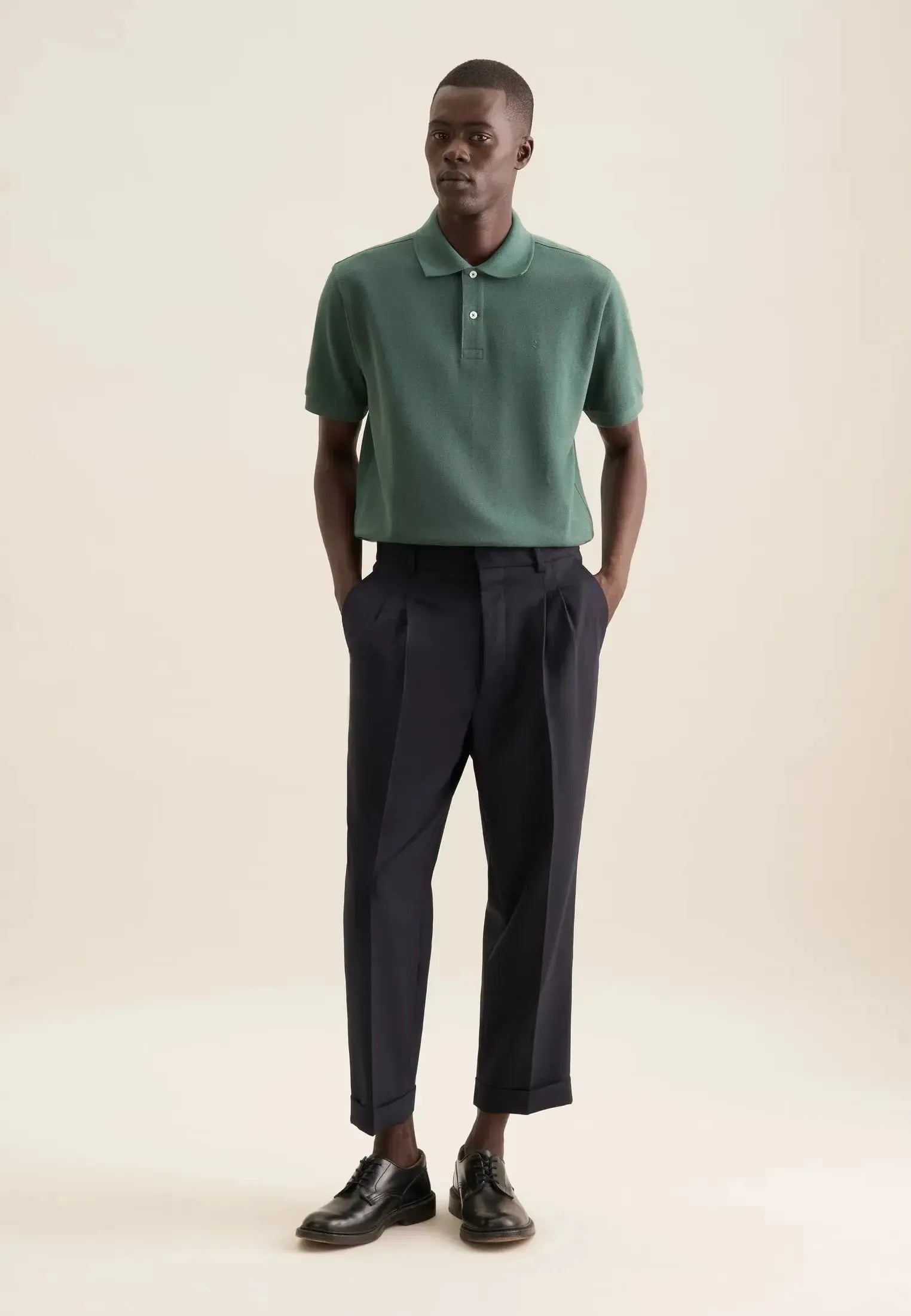 Regular Fit Pique Polo Shirt Mid Green-seidensticker uk