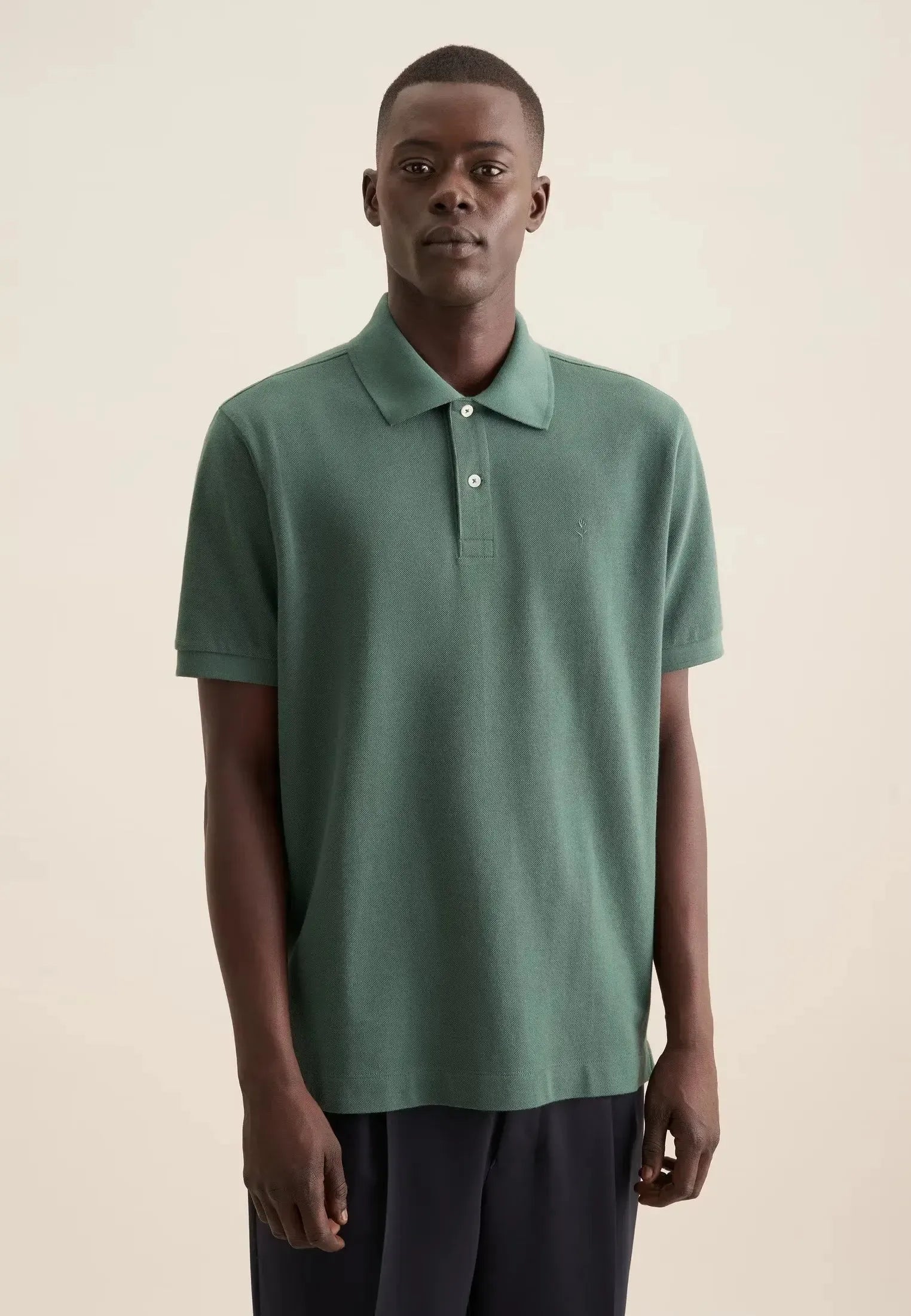 Regular Fit Pique Polo Shirt Mid Green-seidensticker uk