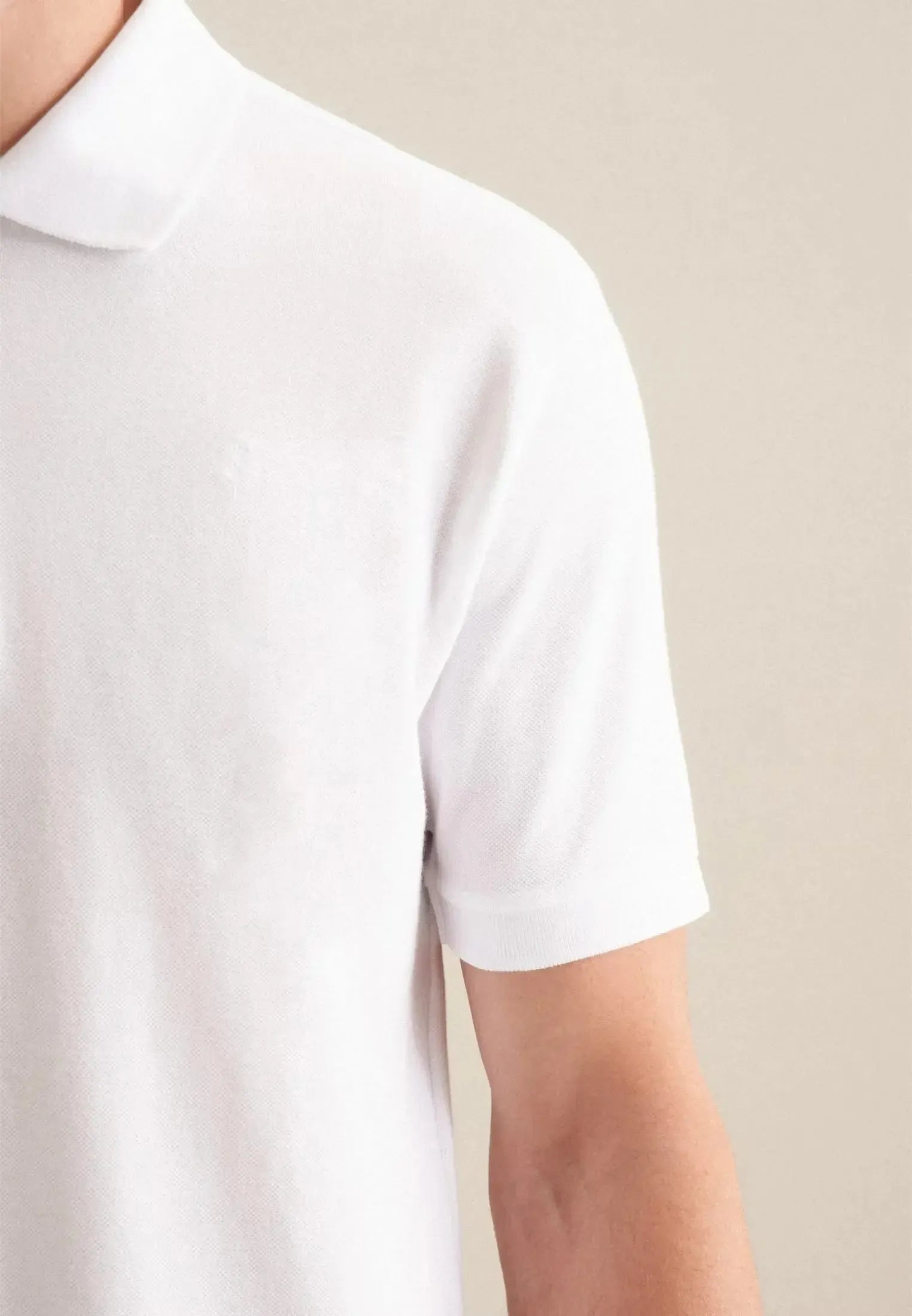 Regular Fit Pique Polo Shirt White-seidensticker uk