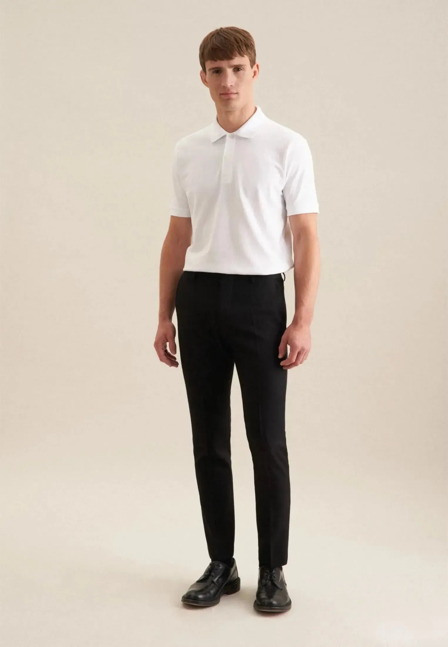 Regular Fit Pique Polo Shirt White-seidensticker uk