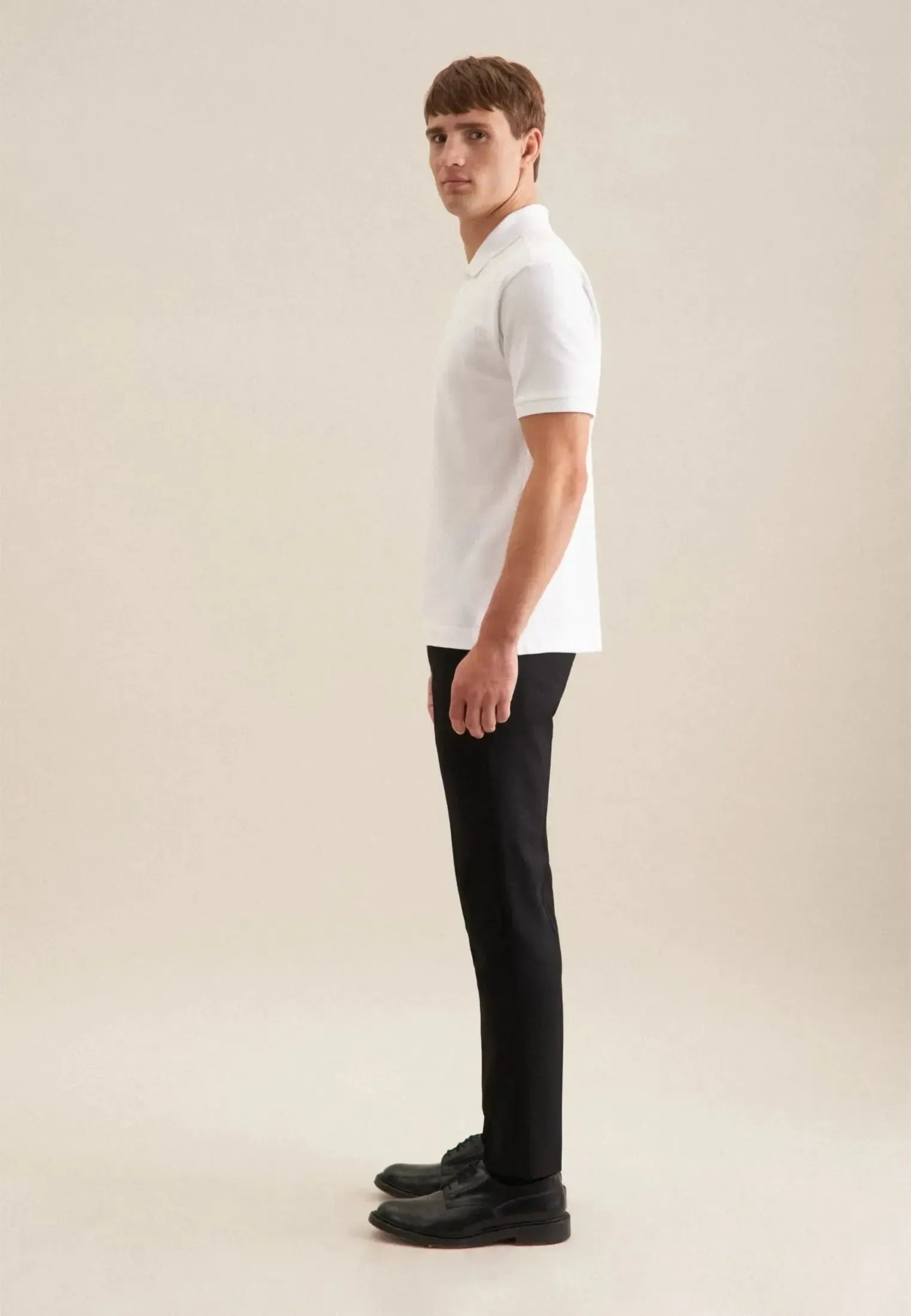 Regular Fit Pique Polo Shirt White-seidensticker uk