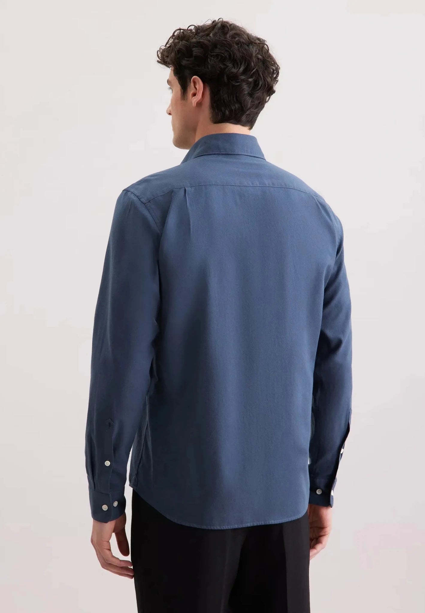 Seidensticker Regular Fit Spread Kent Pepita Flannel Shirt Dark Blue - 01.845572-18-38 - seidensticker.co.uk