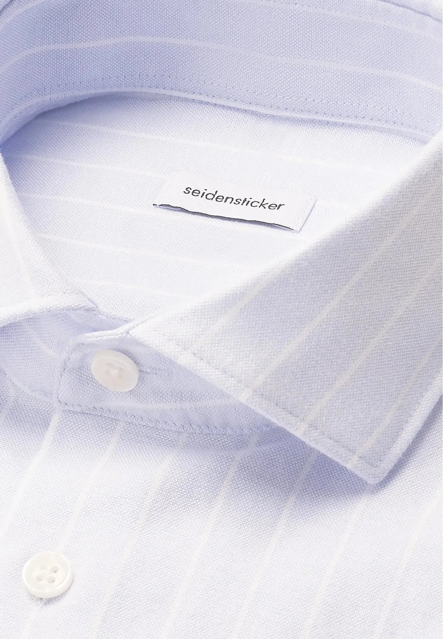 Regular Fit Spread Kent Striped Oxford Shirt Light Blue-seidensticker uk