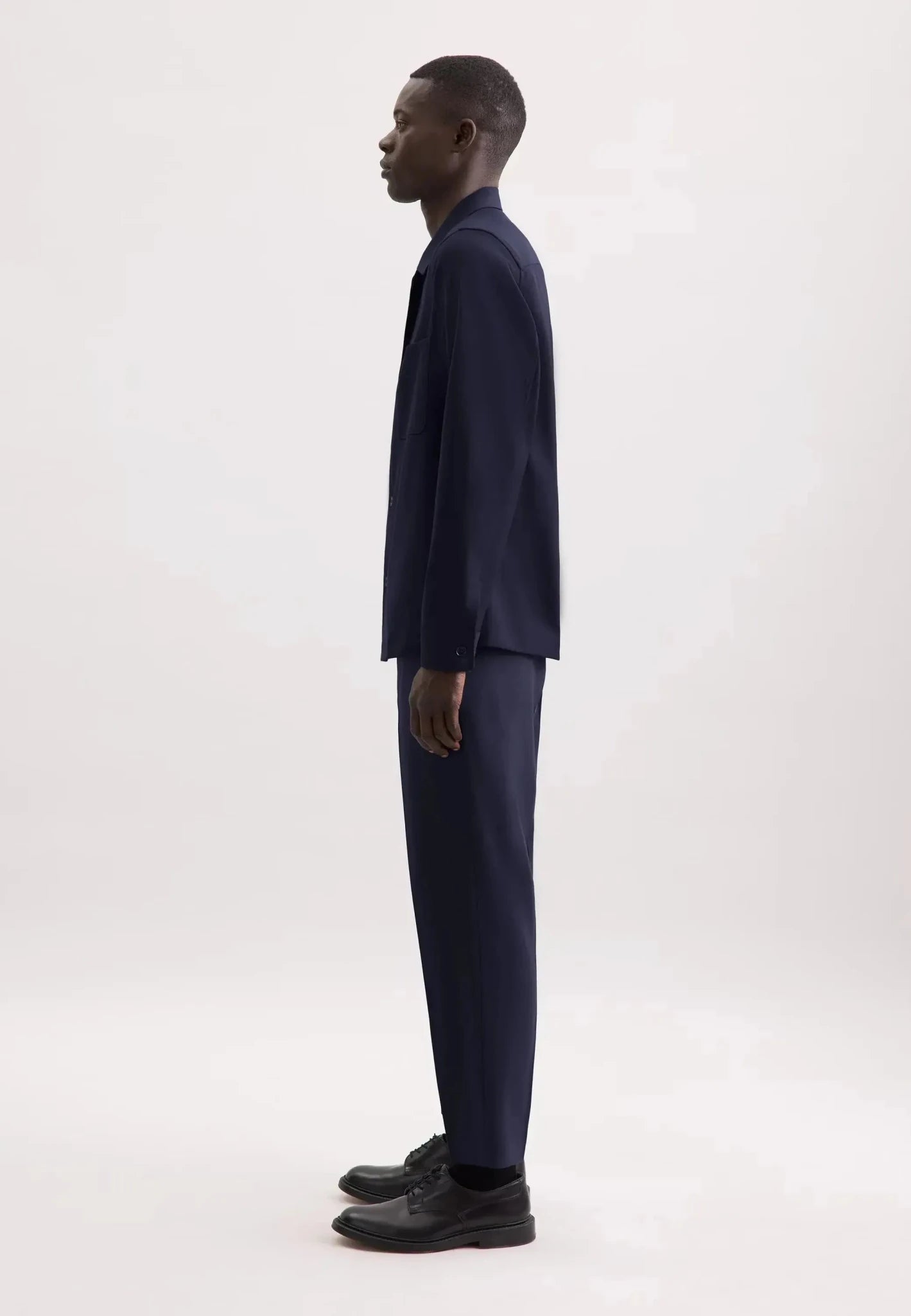 Seidensticker Regular Fit Wool Mix Casual Lapel Overshirt Dark Blue - 01.849002-19-S - seidensticker.co.uk