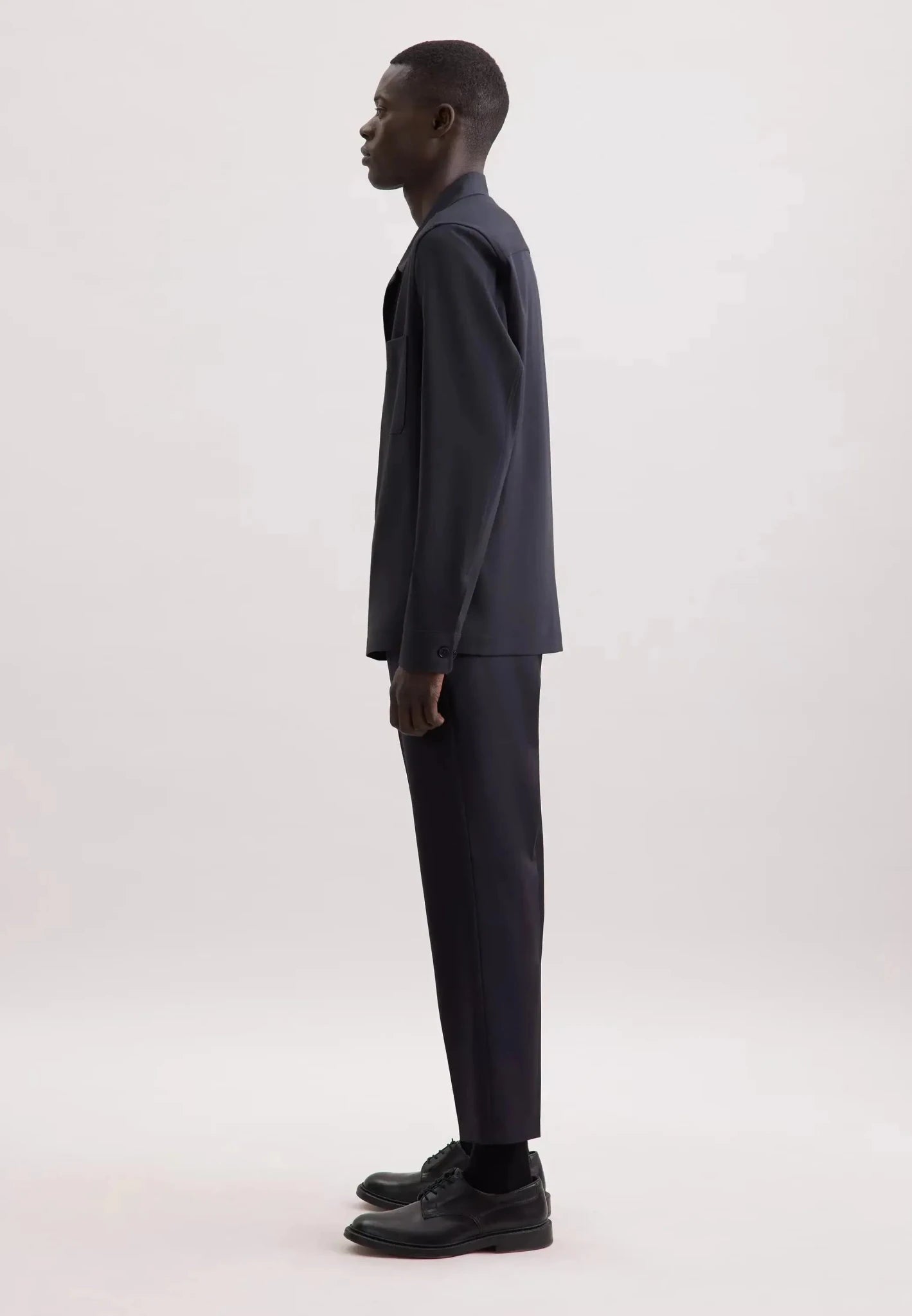 Seidensticker Regular Fit Wool Mix Casual Lapel Overshirt Grey - 01.849002-37-S - seidensticker.co.uk