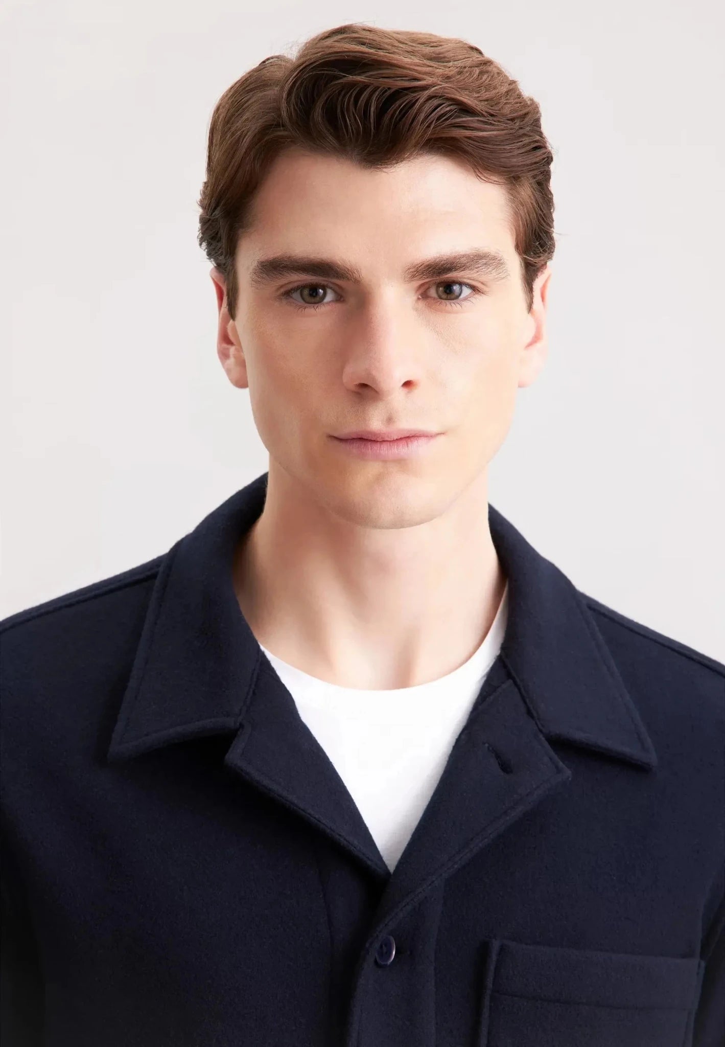 Seidensticker Regular Fit Wool Mix Casual Overshirt Dark Blue - 01.845693-19-S - seidensticker.co.uk