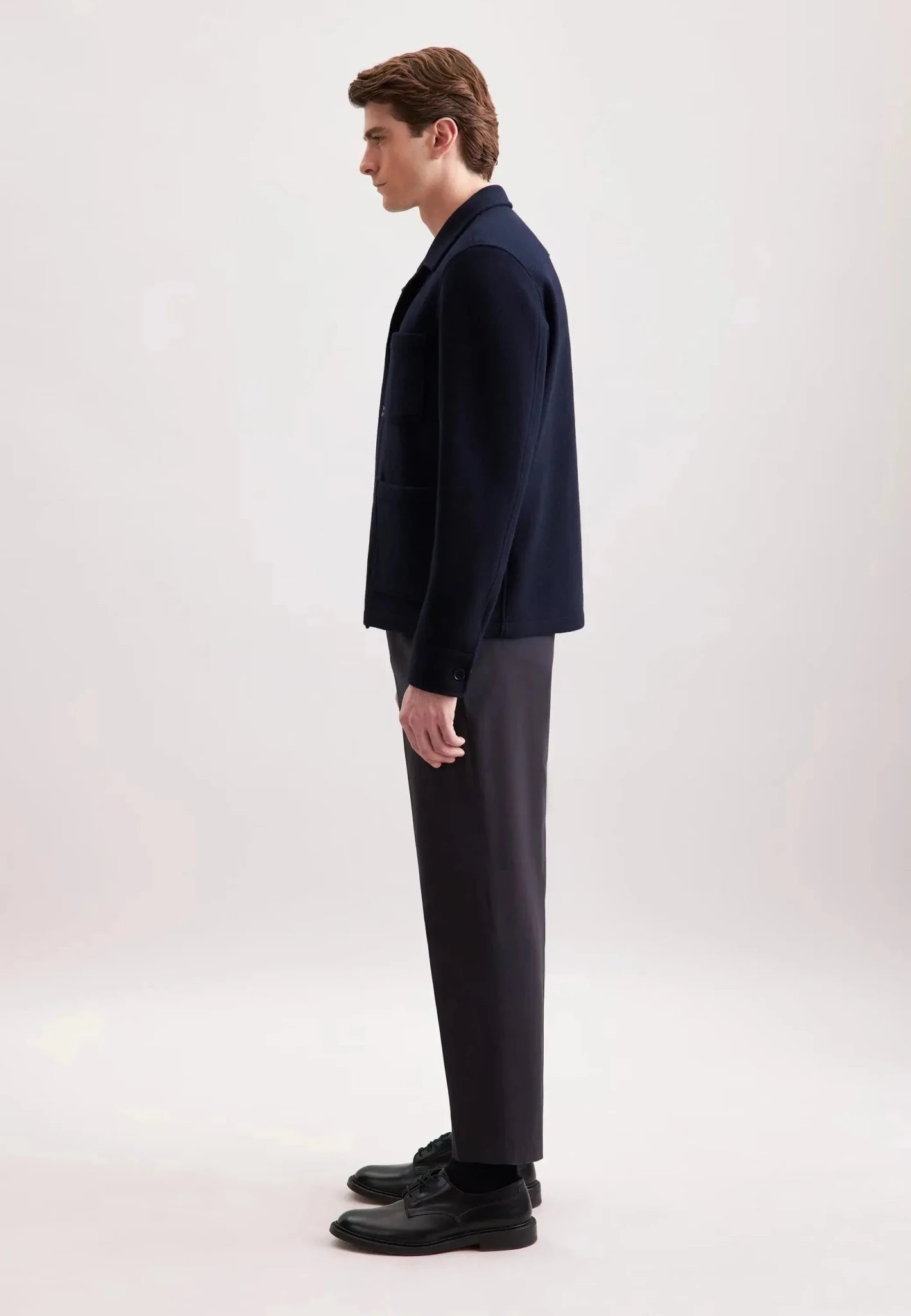 Seidensticker Regular Fit Wool Mix Casual Overshirt Dark Blue - 01.845693-19-S - seidensticker.co.uk