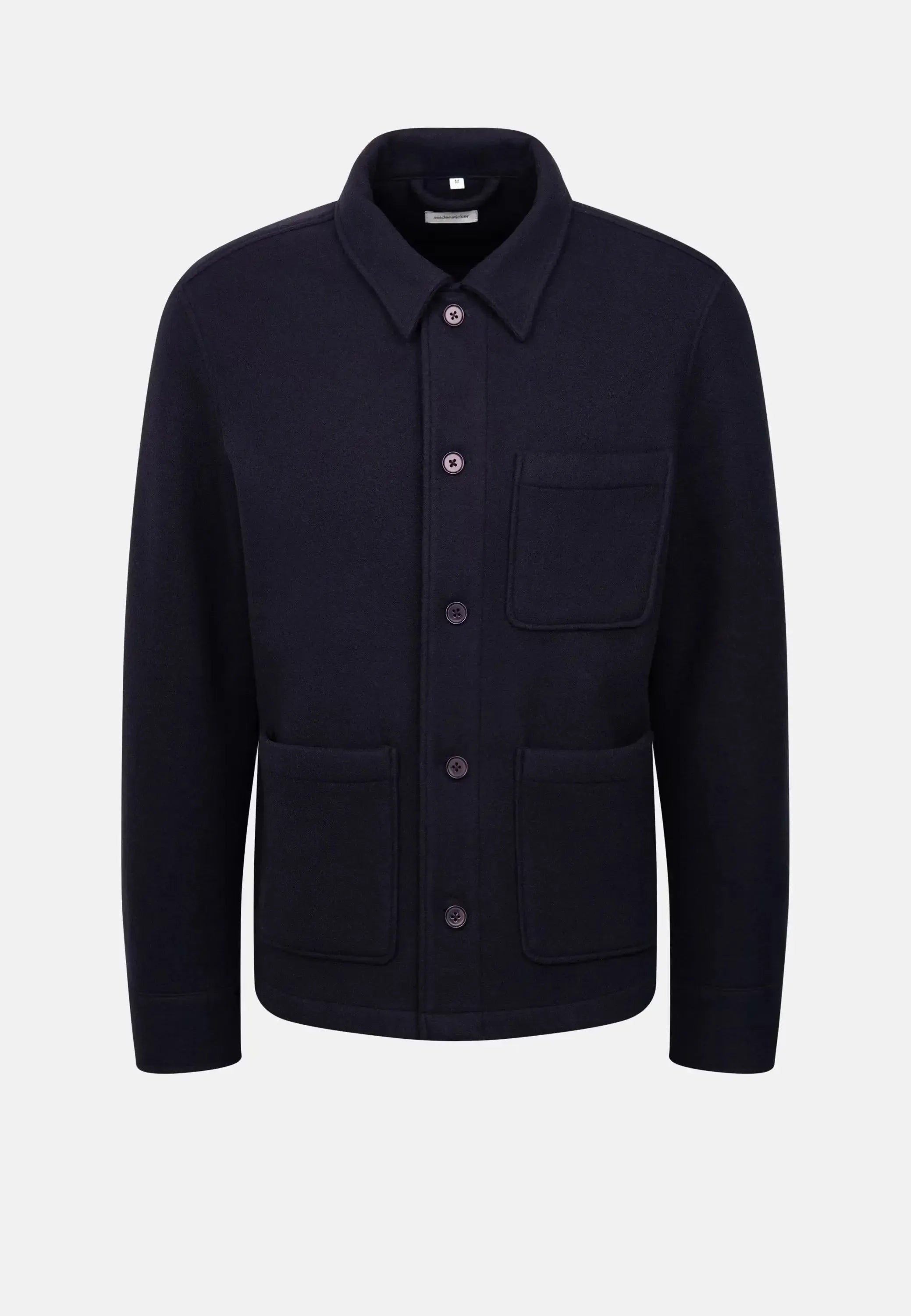 Regular Fit Wool Mix Casual Overshirt Dark Blue-seidensticker uk