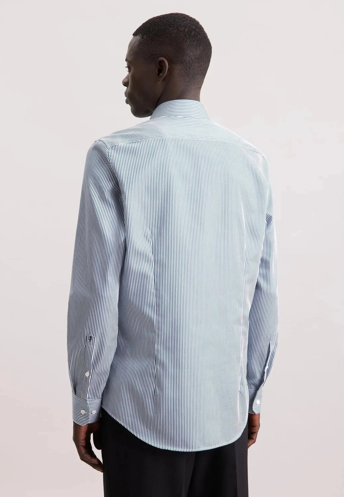 Seidensticker Shaped Fit Easy Iron New Kent Striped Business Shirt Dark Teal - 01.845080-78-38 - seidensticker.co.uk