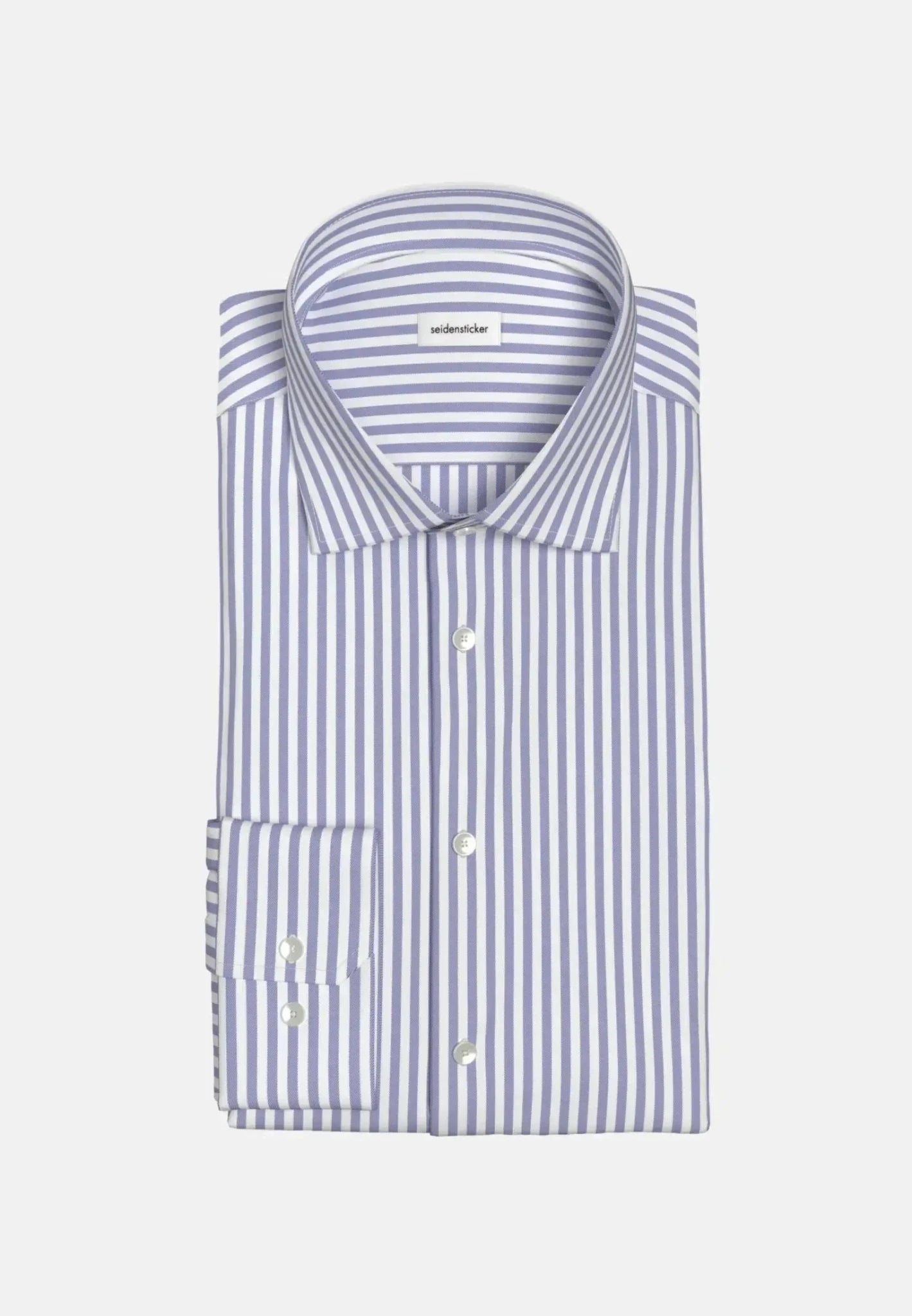 Seidensticker Shaped Fit No Iron New Kent Striped Business Shirt Light Blue - 01.843550-13-38 - seidensticker.co.uk